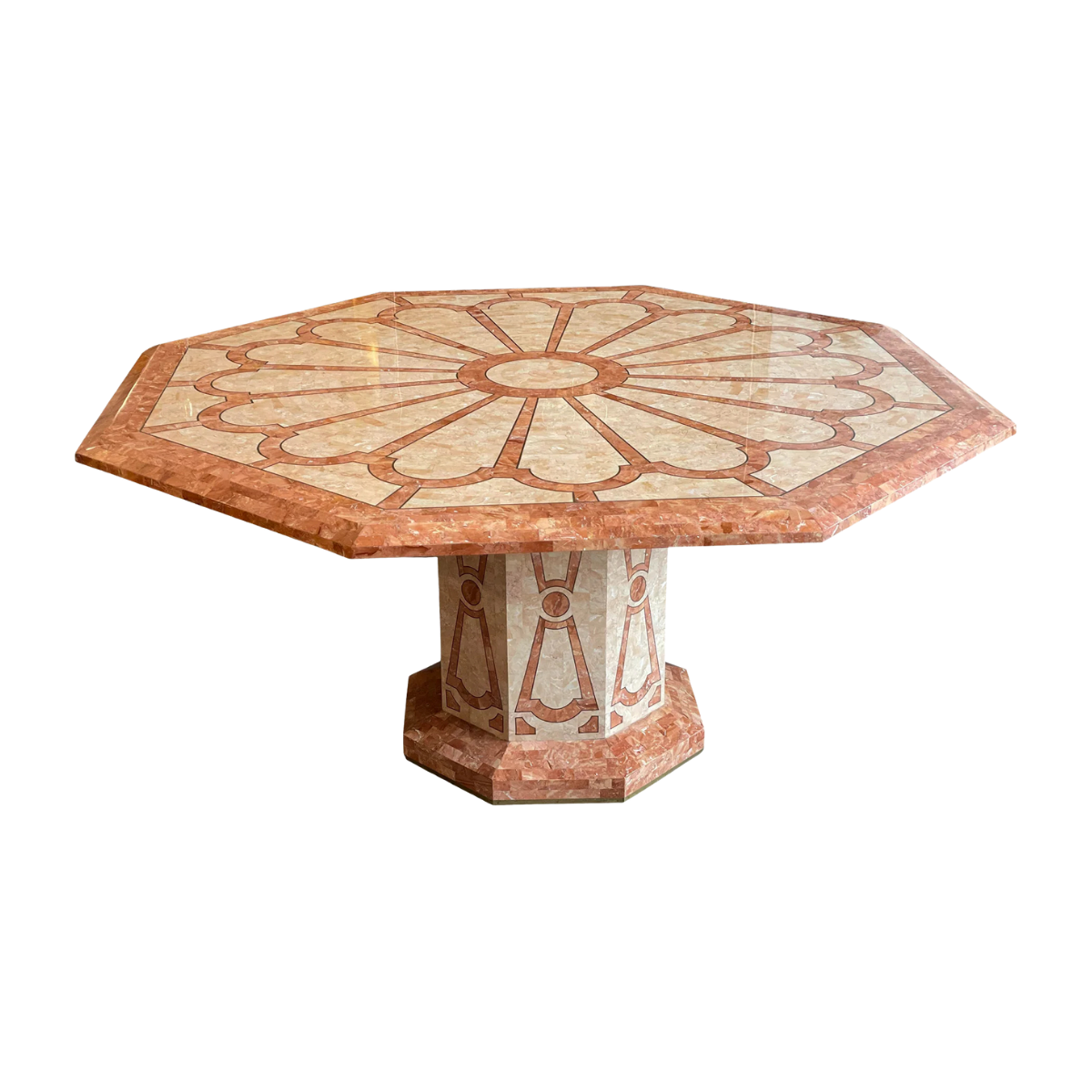 Maitland Smith Fossilized Coral Tessellated Stone Dining Table