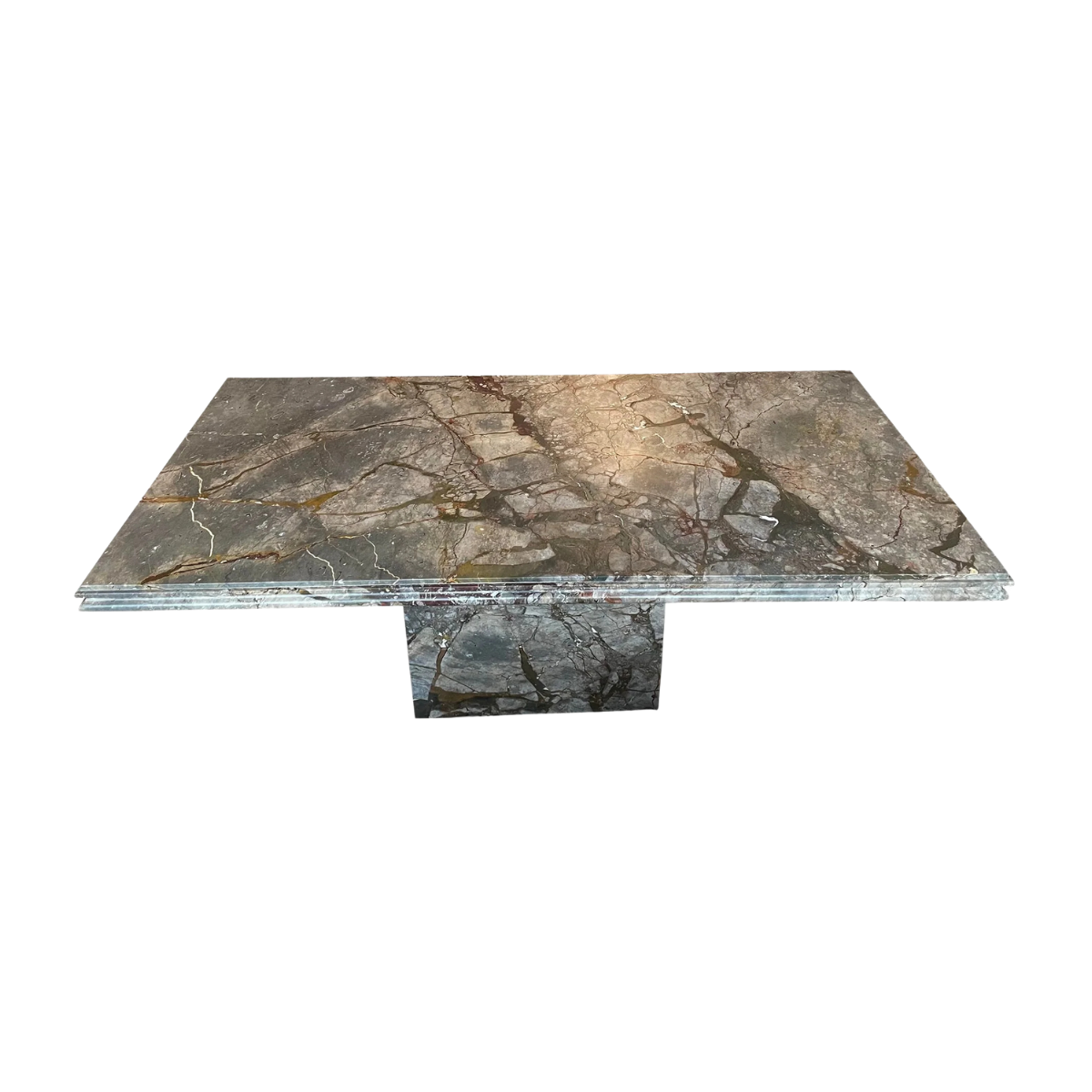 1980s Postmodern Vintage Emperado Honed Marble Dining Table