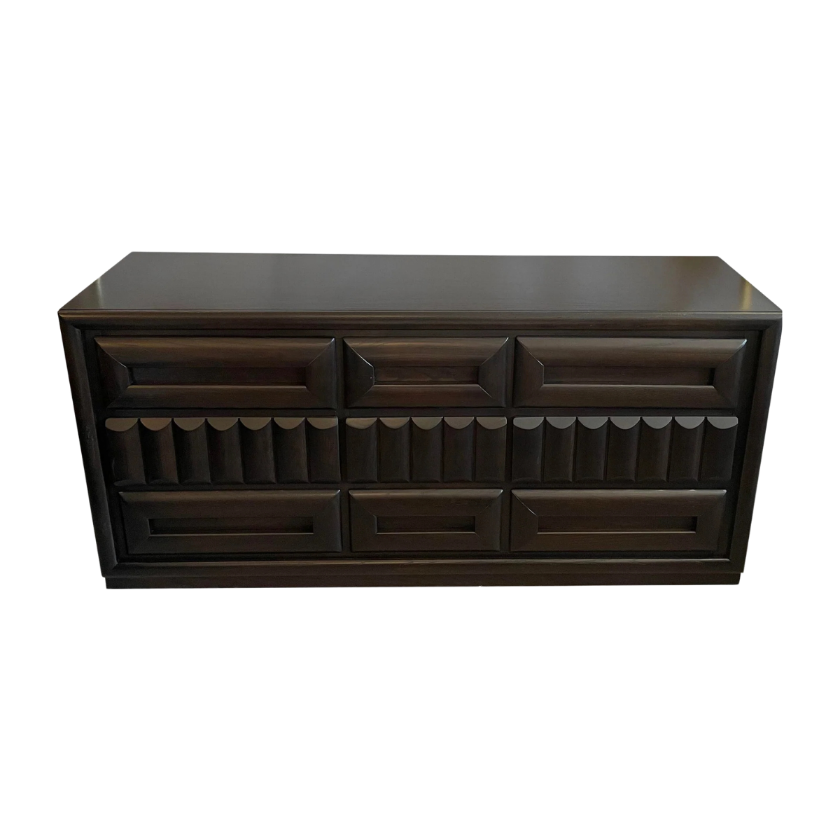 1980s Vintage Brutalist Dresser Credenza
