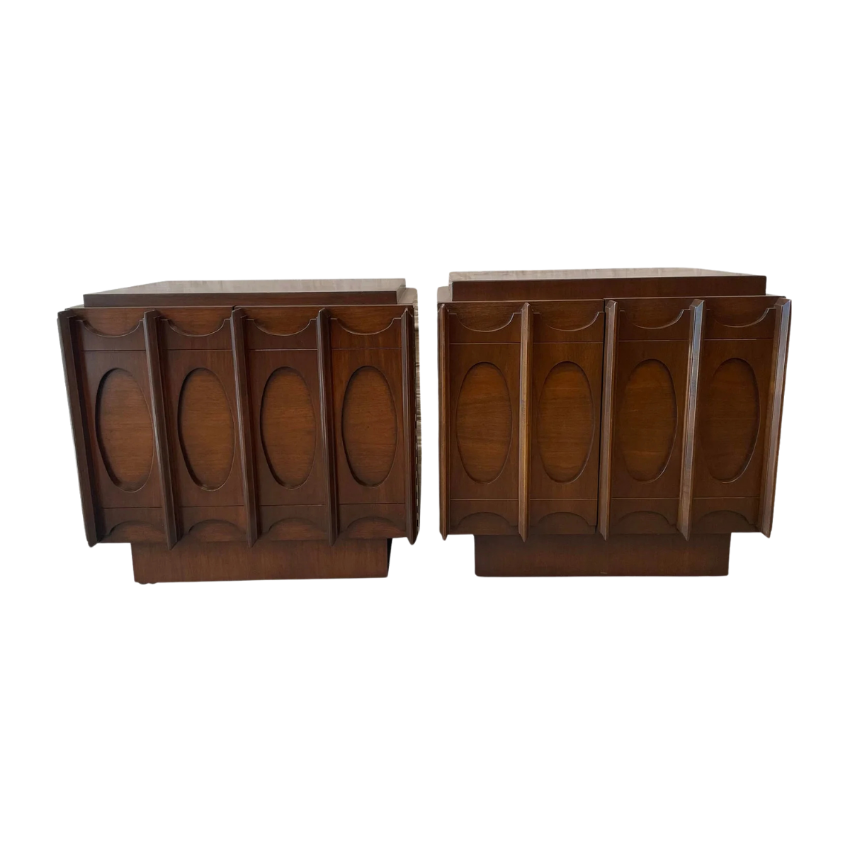 1970s Lane Brutalist Nightstands - a Pair