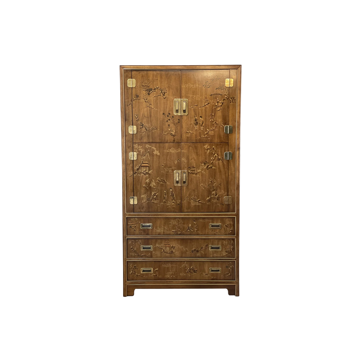 1970s Drexel Heritage Chinoiserie Armoire Dresser