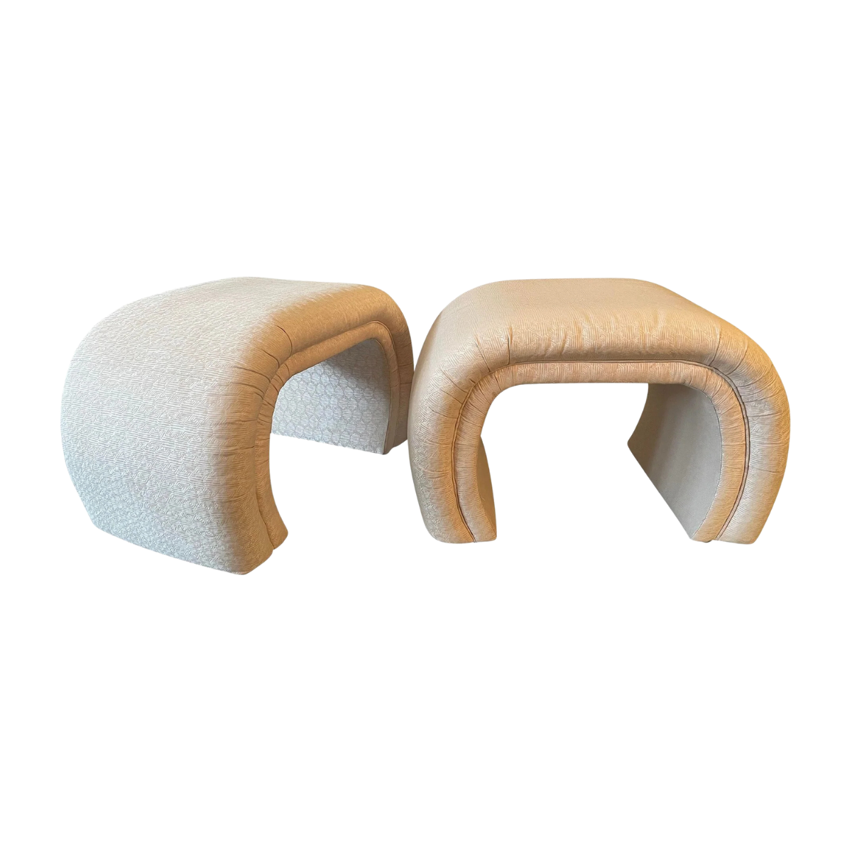 Postmodern Vintage Waterfall Ottomans