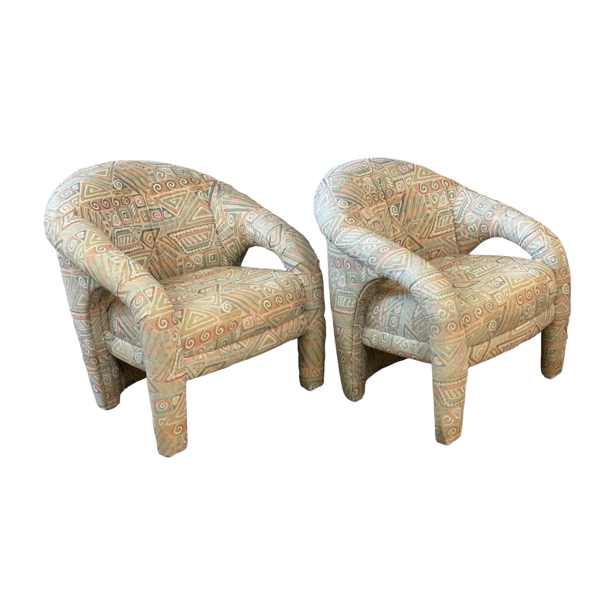 1980s Postmodern Arc Chairs in the Style of Kagan - a Pair