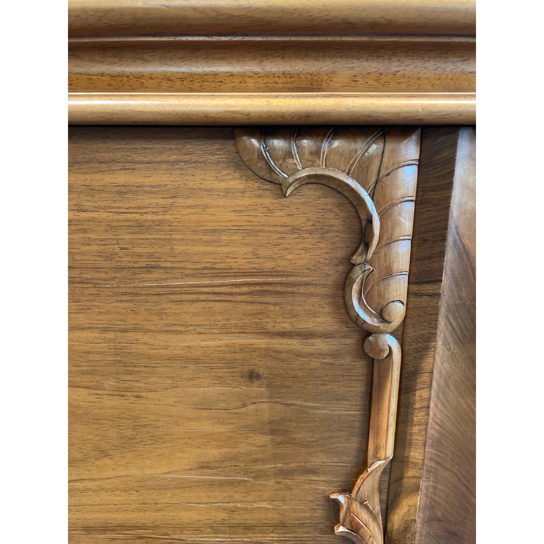 1910/1920s Antique Vintage Burled Wood Art Deco German Sideboard Credenza Small