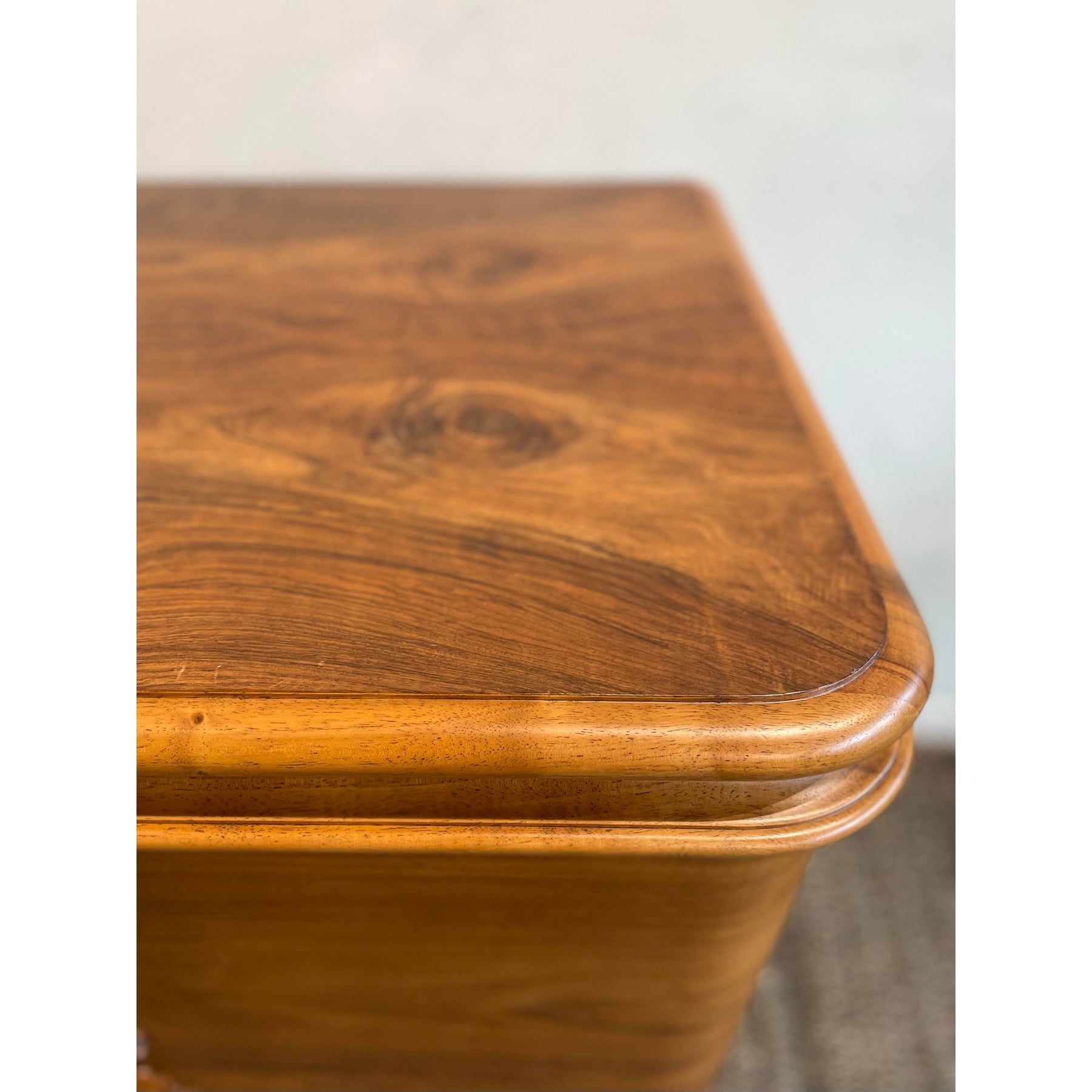 1910/1920s Antique Vintage Burled Wood Art Deco German Sideboard Credenza Small