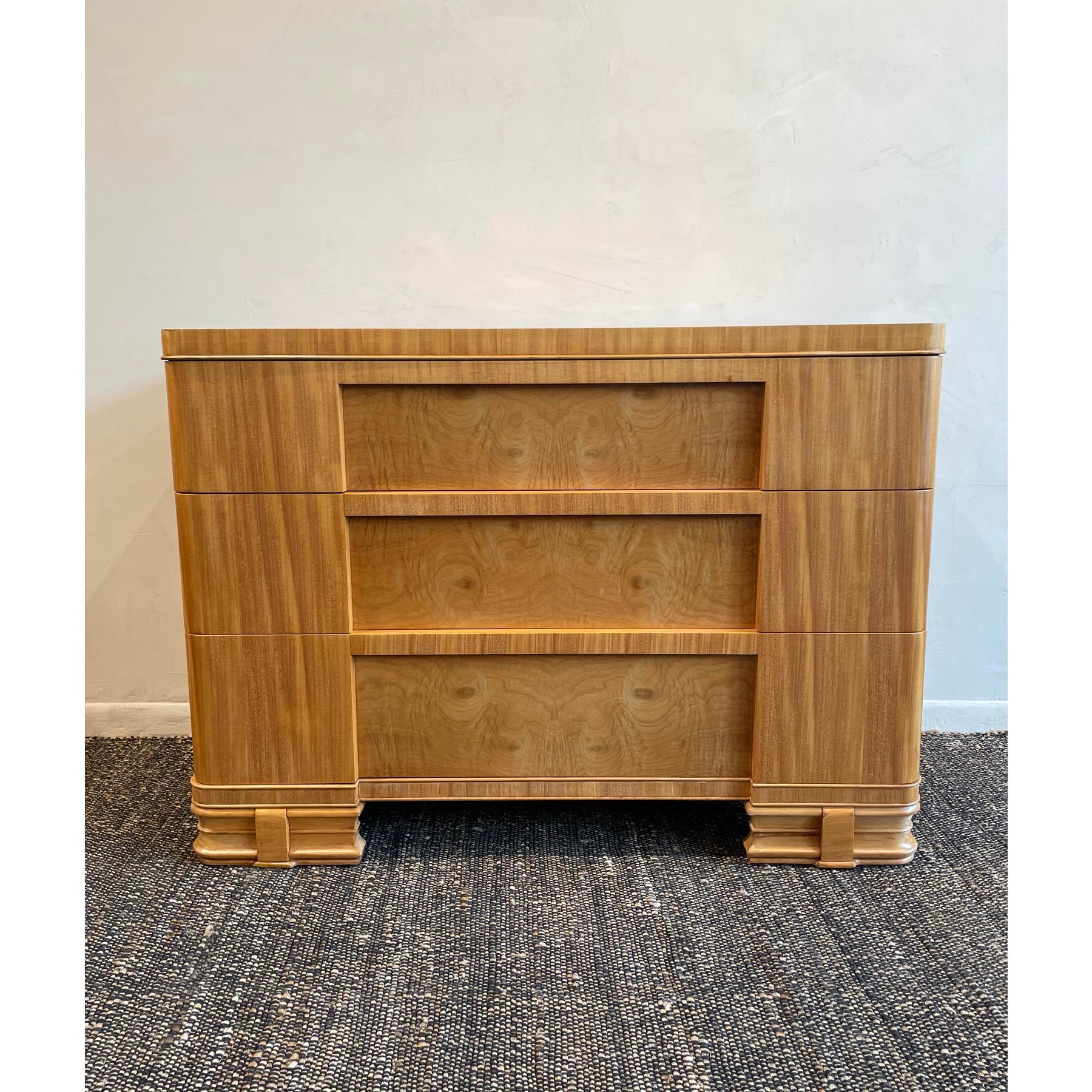 1930s Vintage Burled Wood Art Deco Dresser Credenza