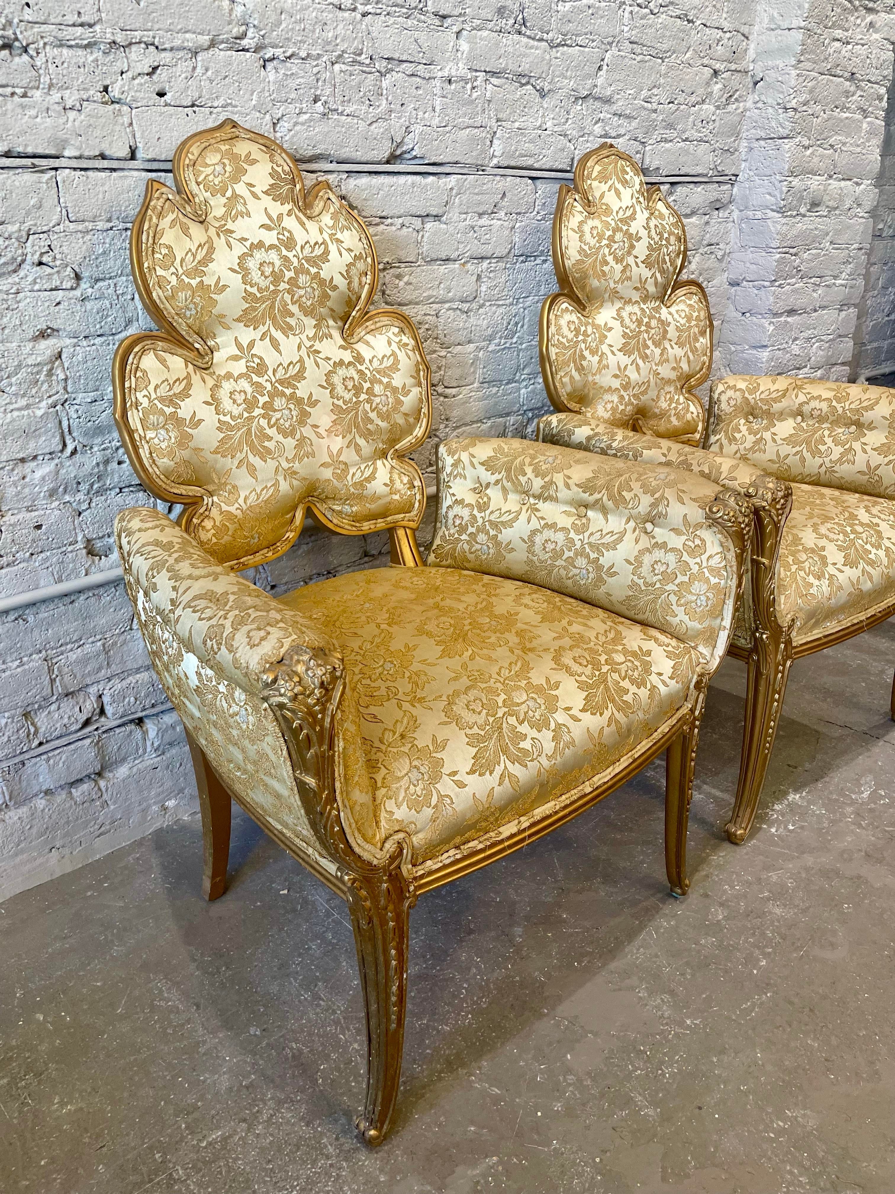 1940s Grosfeld House Leaf Flower Chairs - a Pair