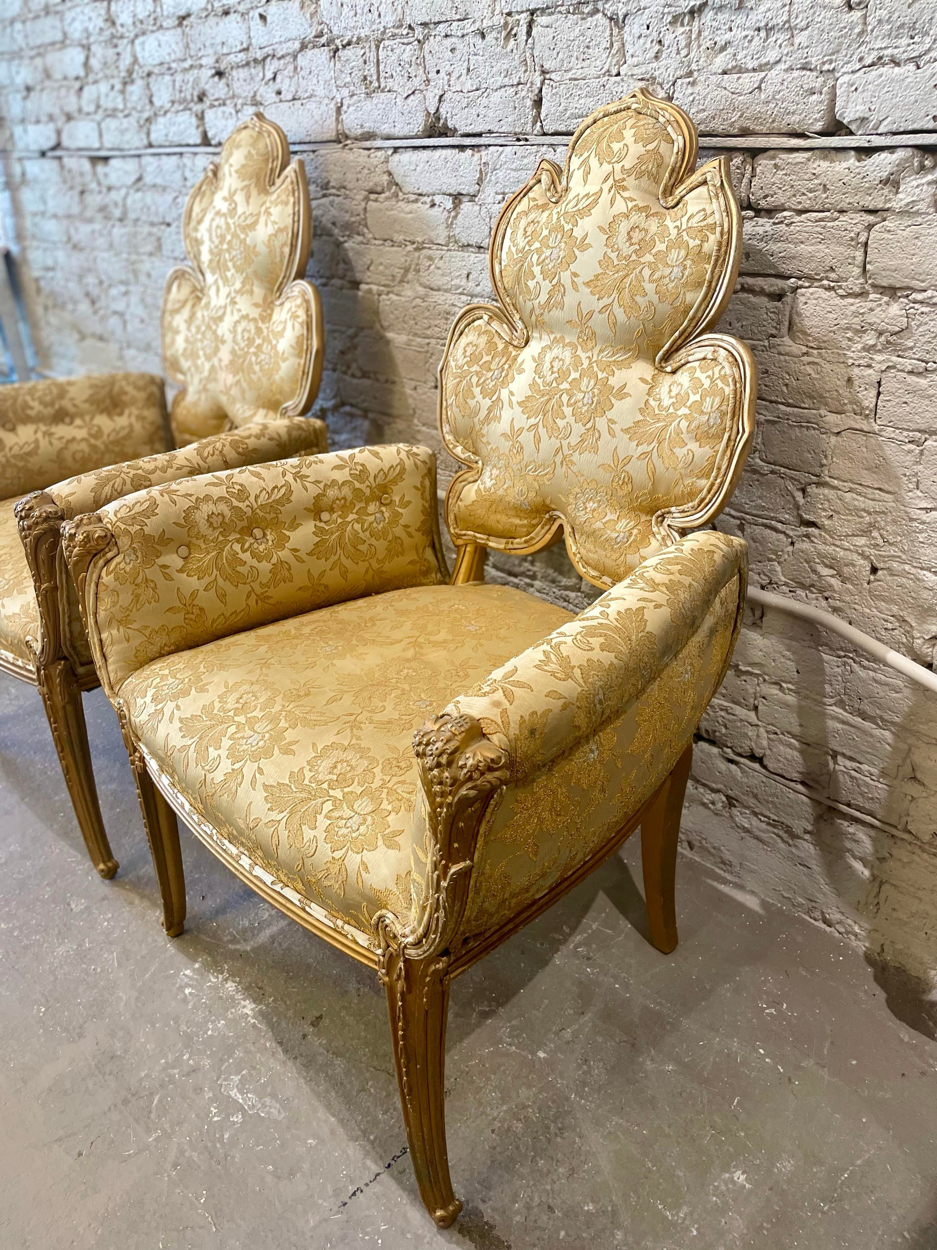 1940s Grosfeld House Leaf Flower Chairs - a Pair
