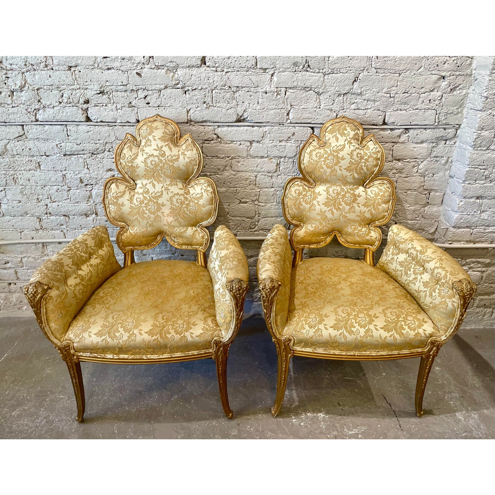 1940s Grosfeld House Leaf Flower Chairs - a Pair