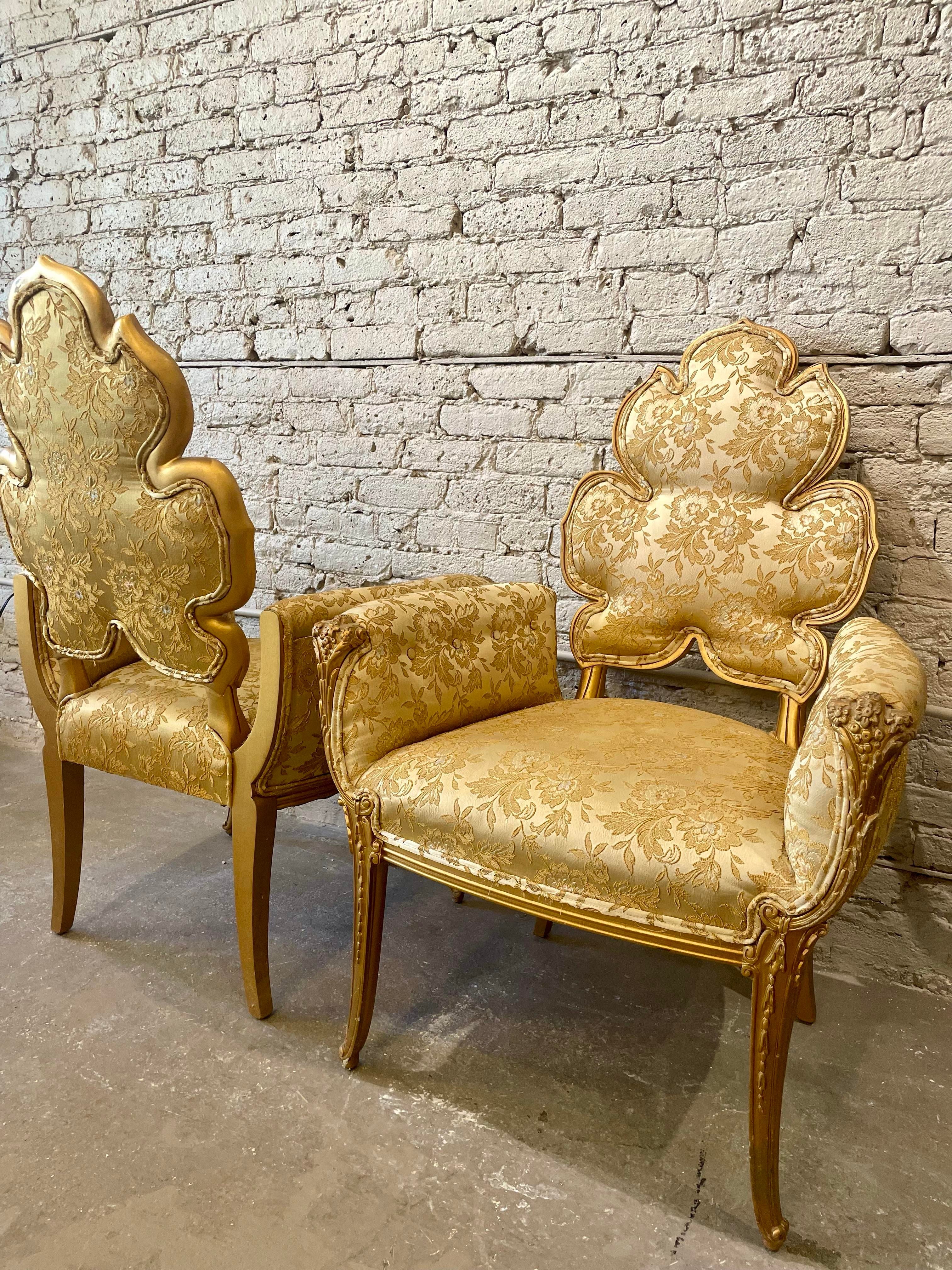 1940s Grosfeld House Leaf Flower Chairs - a Pair