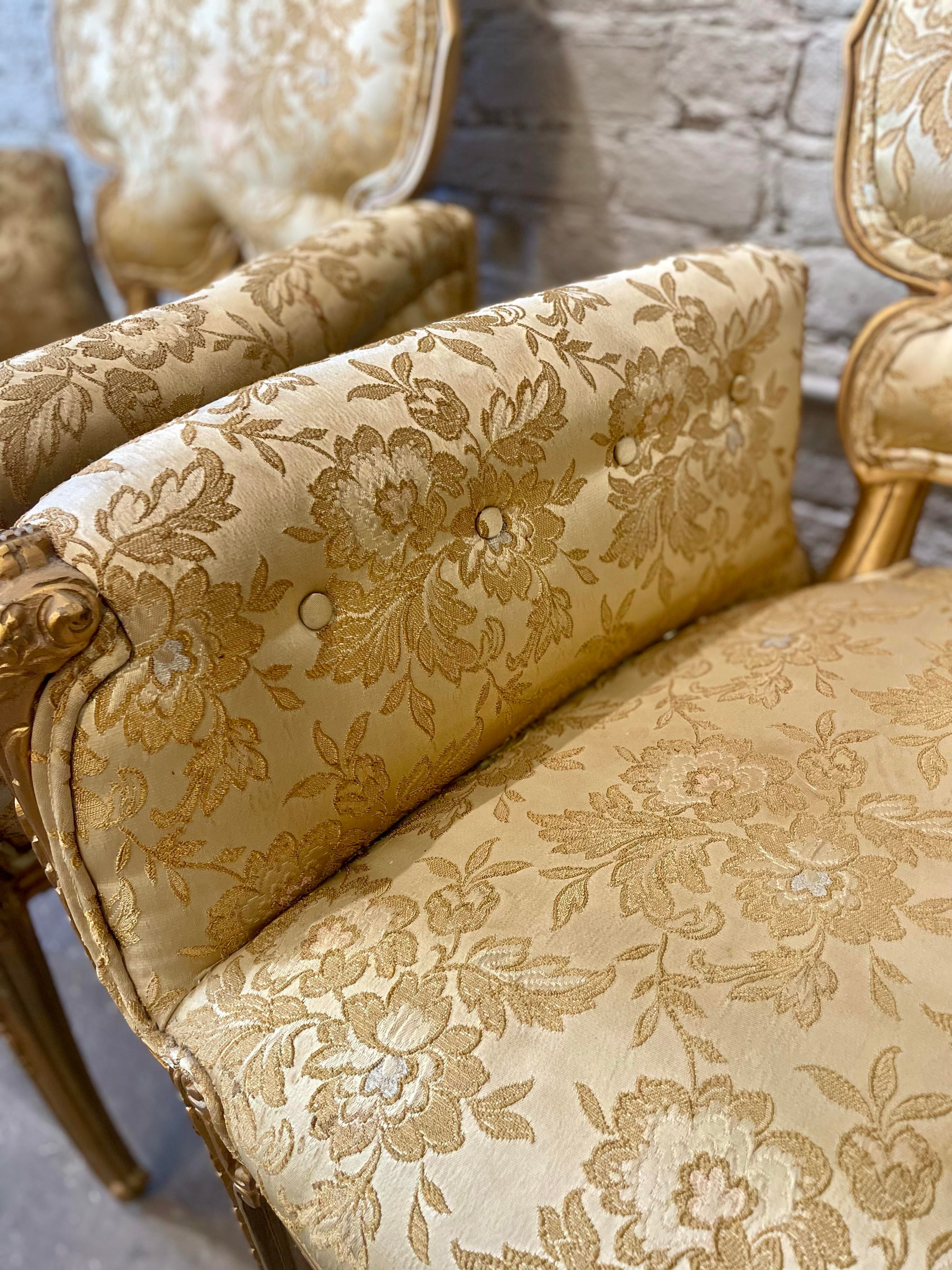 1940s Grosfeld House Leaf Flower Chairs - a Pair