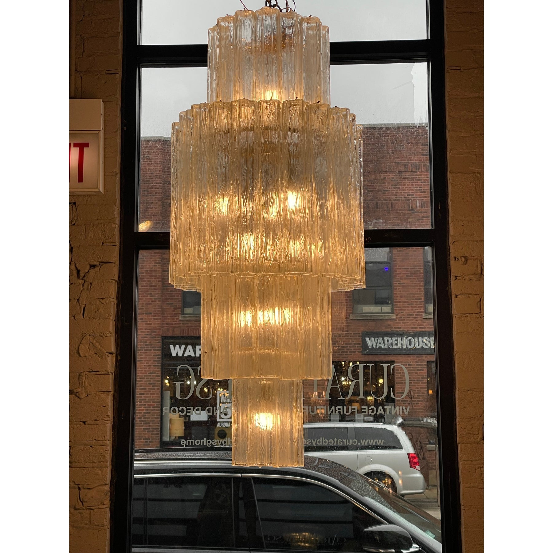 1960/1970s Vintage Italian Murano Glass Tronchi Chandelier