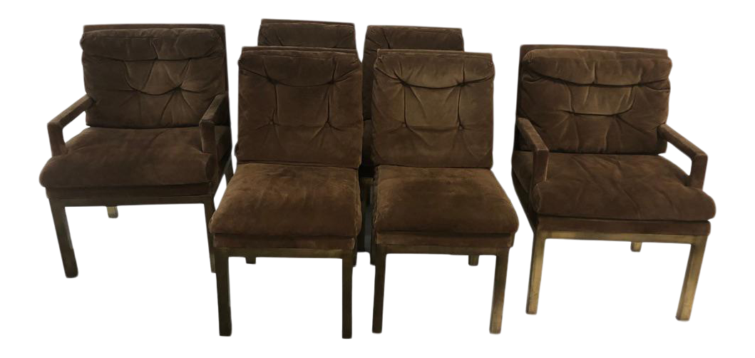 1960s John Stuart Brass Dining Chairs - Set of 6