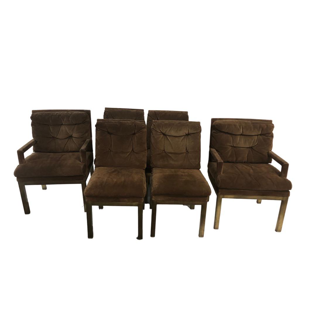 1960s John Stuart Brass Dining Chairs - Set of 6