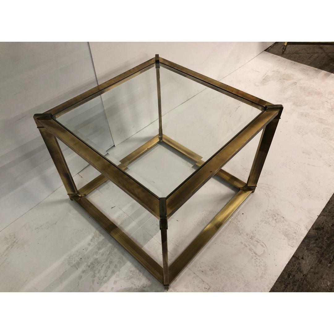 1960s Mastercraft Mid Century Cube Brass Side/Coffee Table