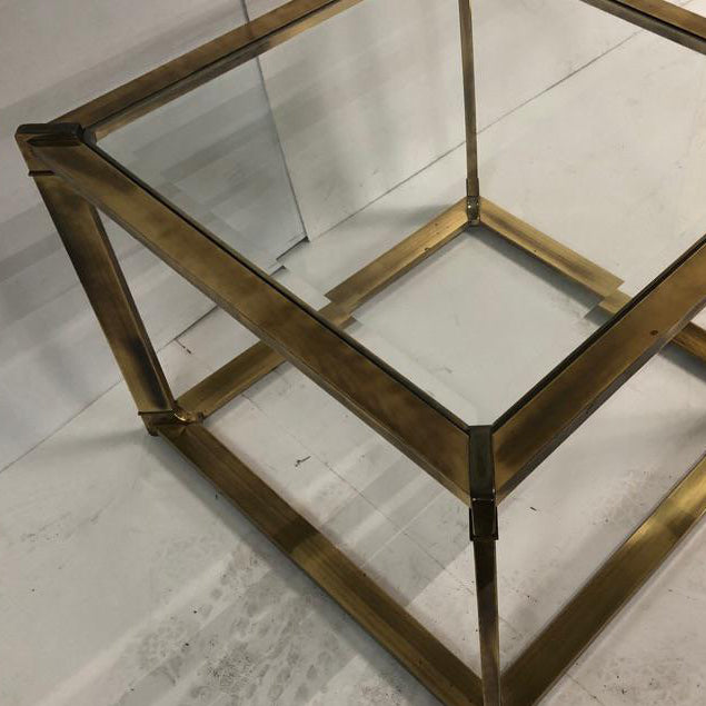 1960s Mastercraft Mid Century Cube Brass Side/Coffee Table