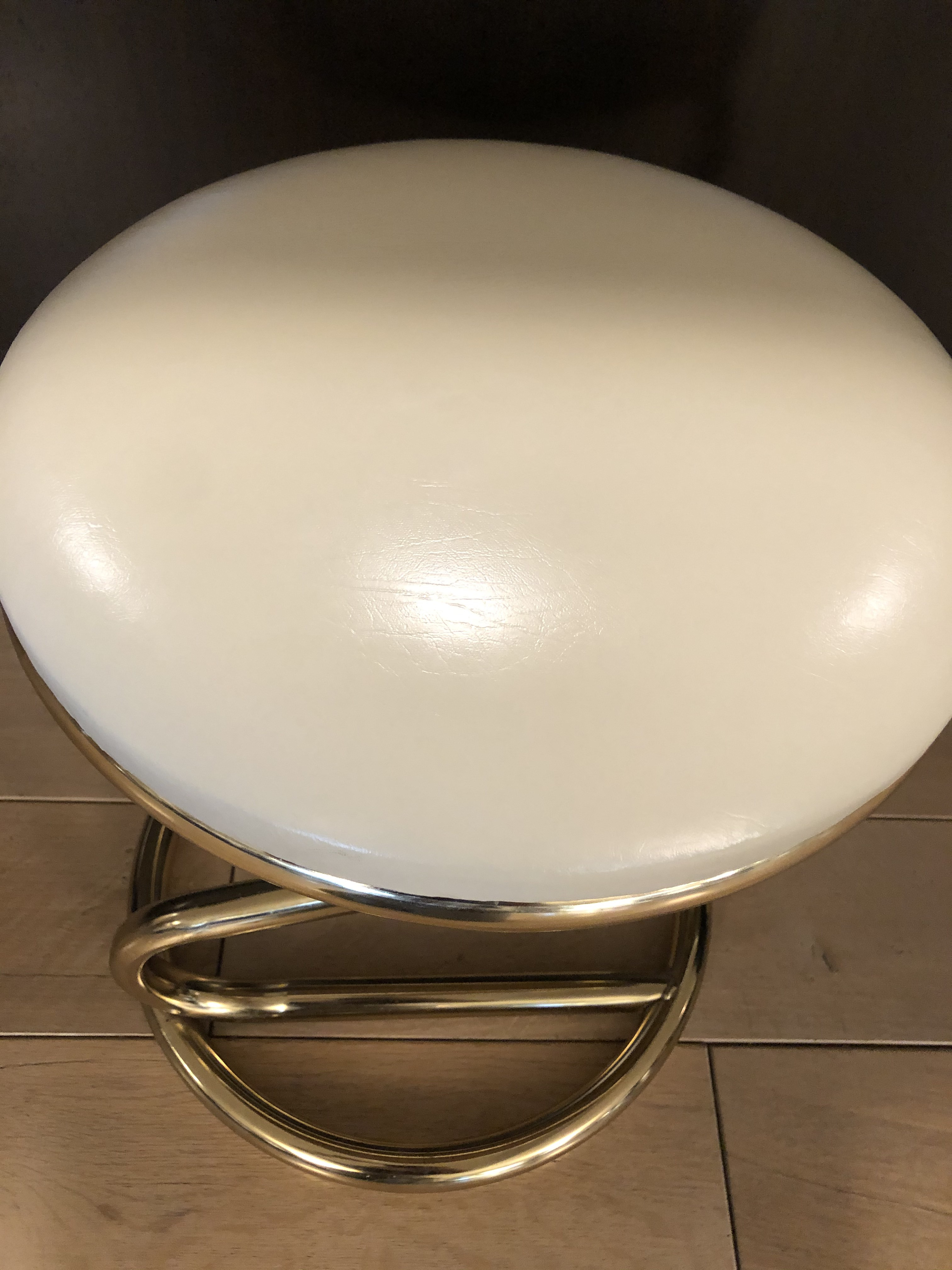 1960s Mid-Century Brass Vanity Stool