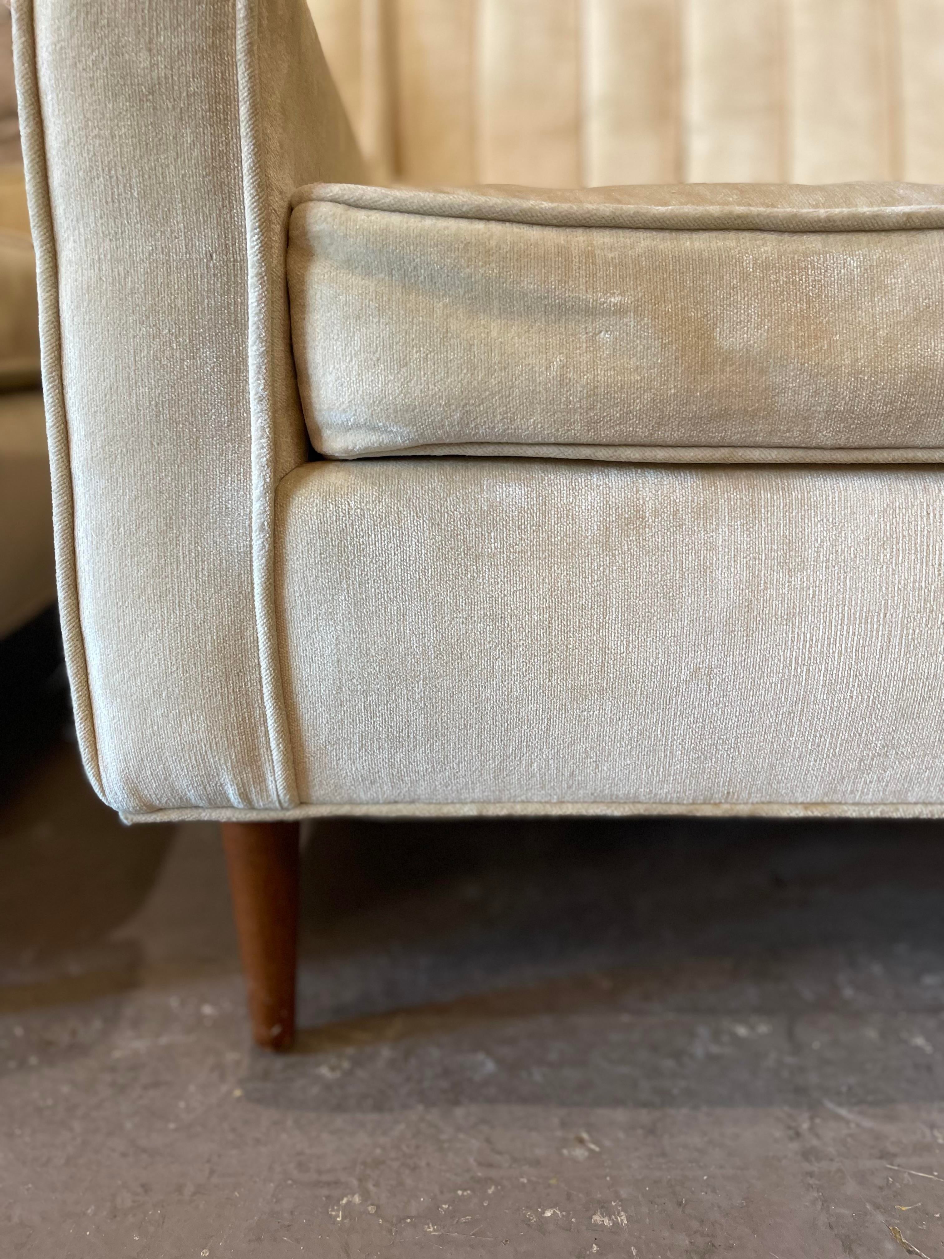 1960s Vintage Beige Upholstered Sofa