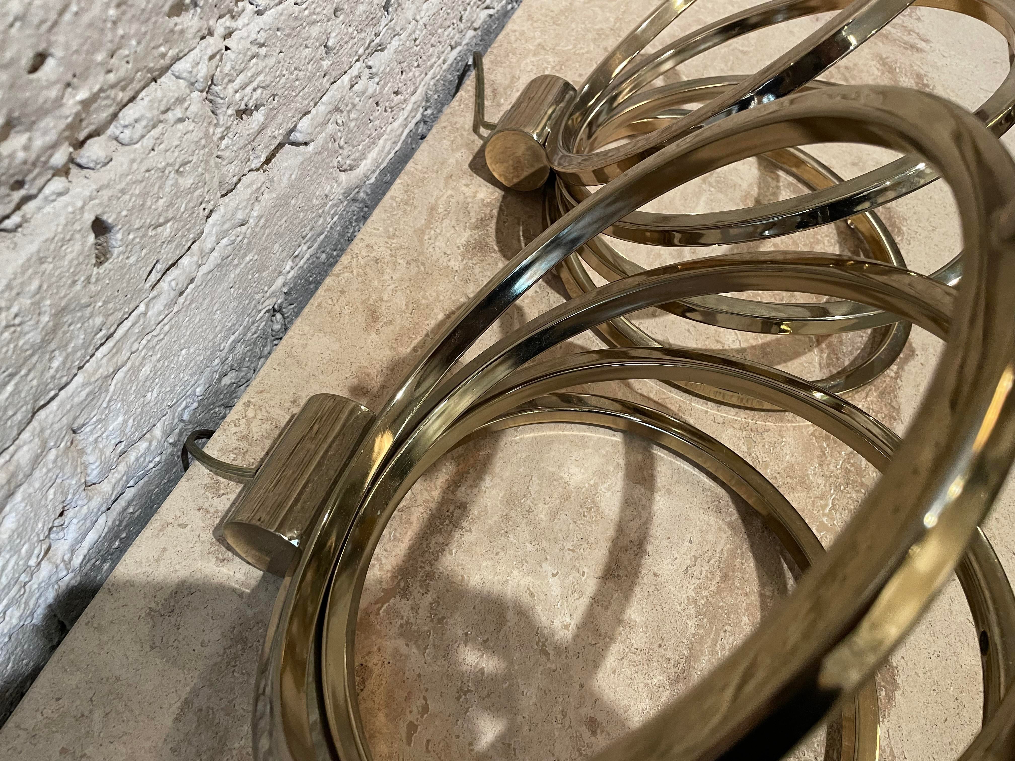 1960s Vintage Brass Spiral Lamps