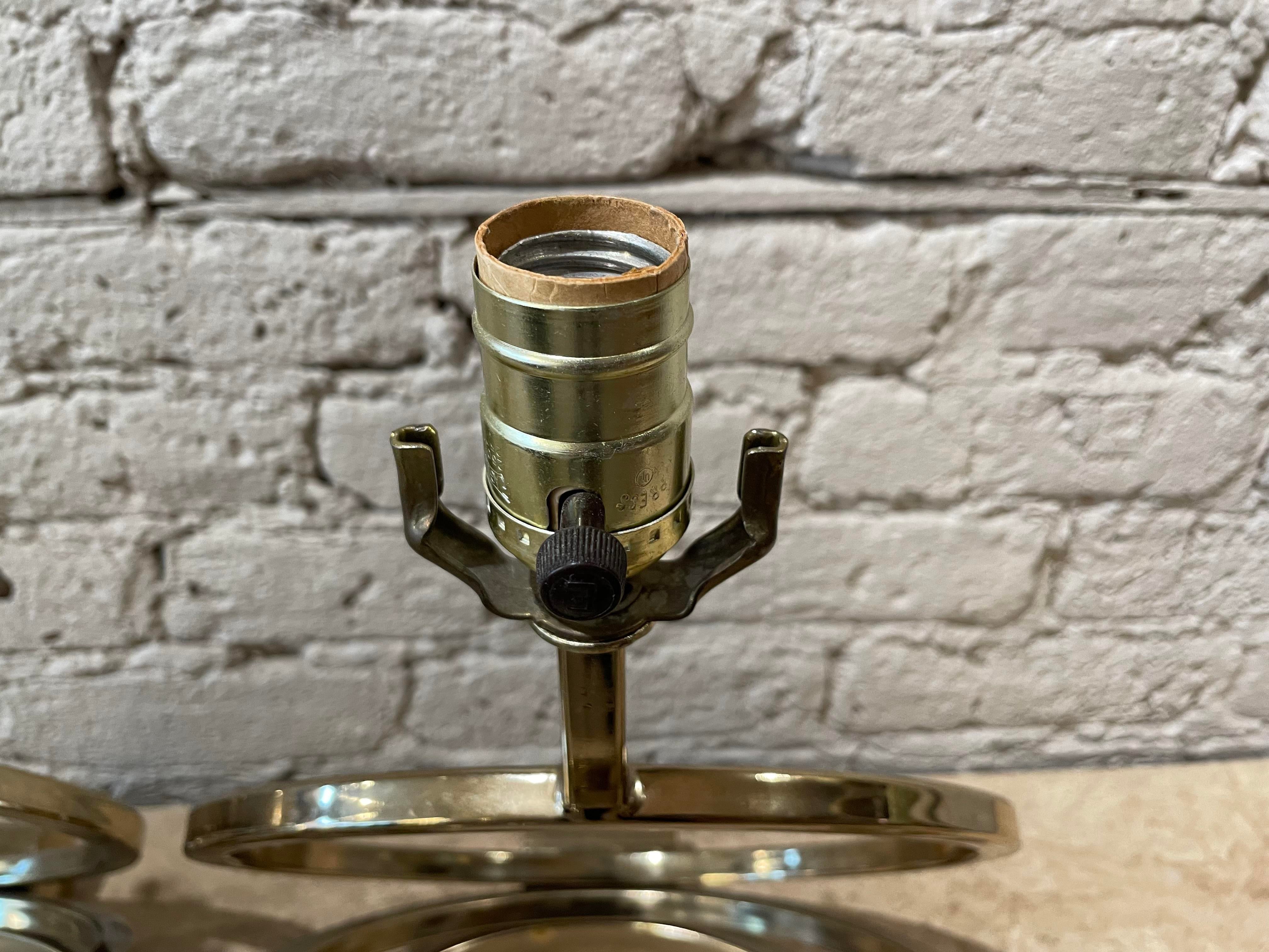1960s Vintage Brass Spiral Lamps