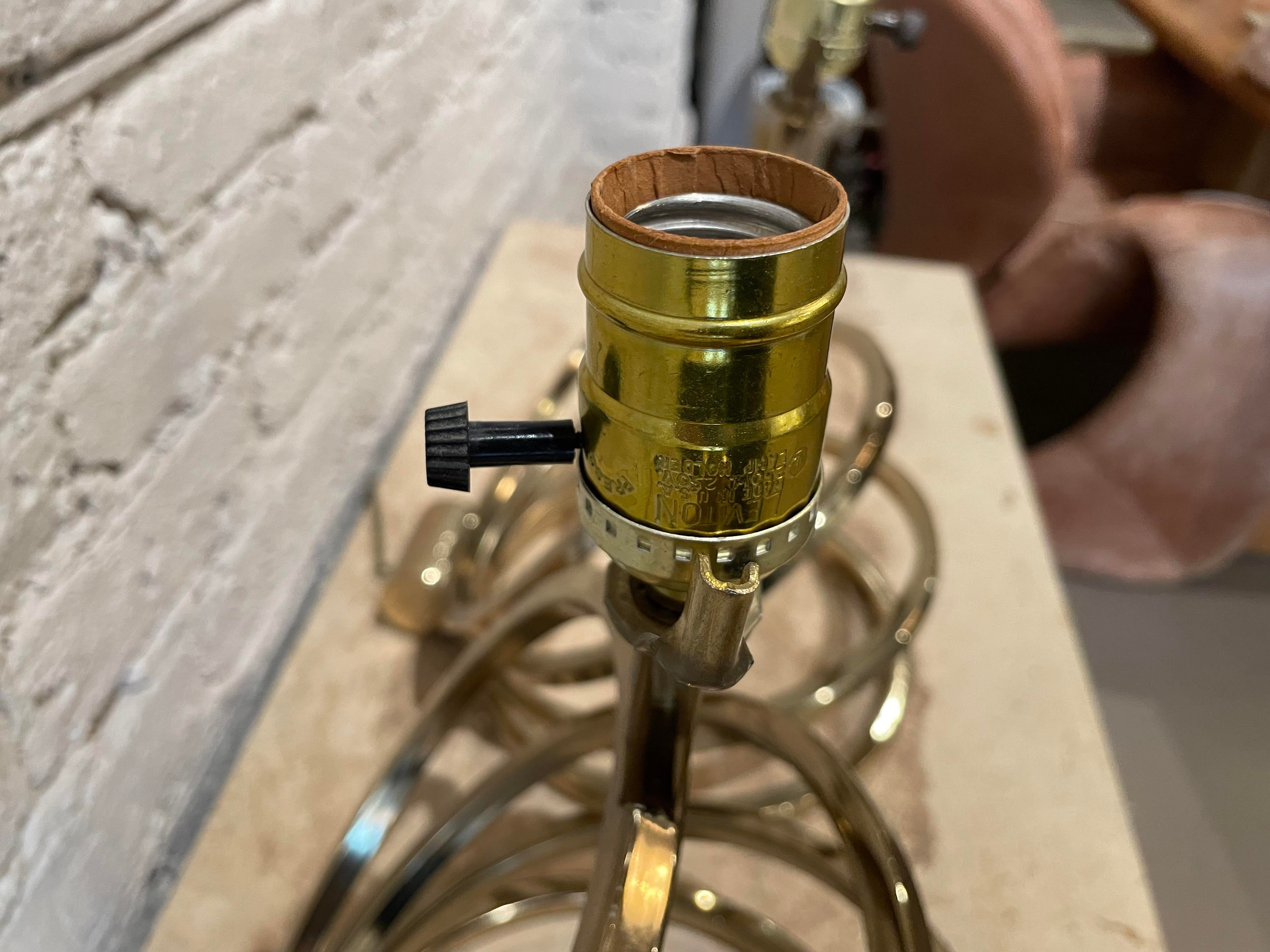 1960s Vintage Brass Spiral Lamps