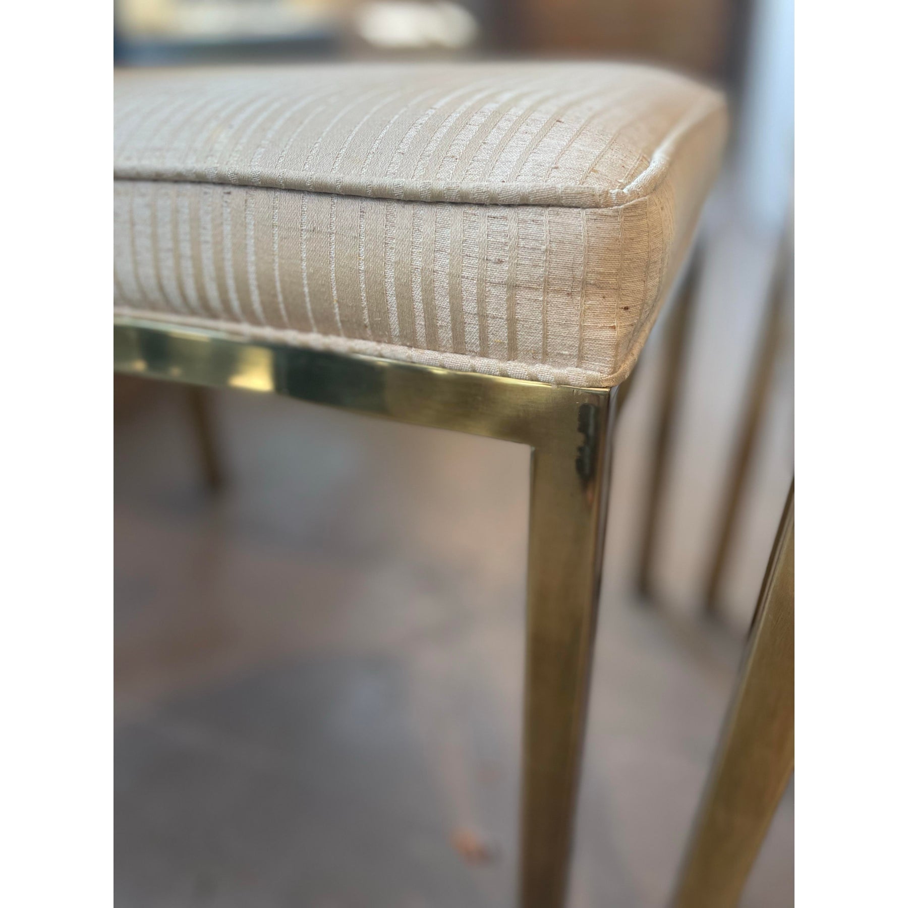 1960s Vintage Mastercraft Brass Ottomans - A Pair