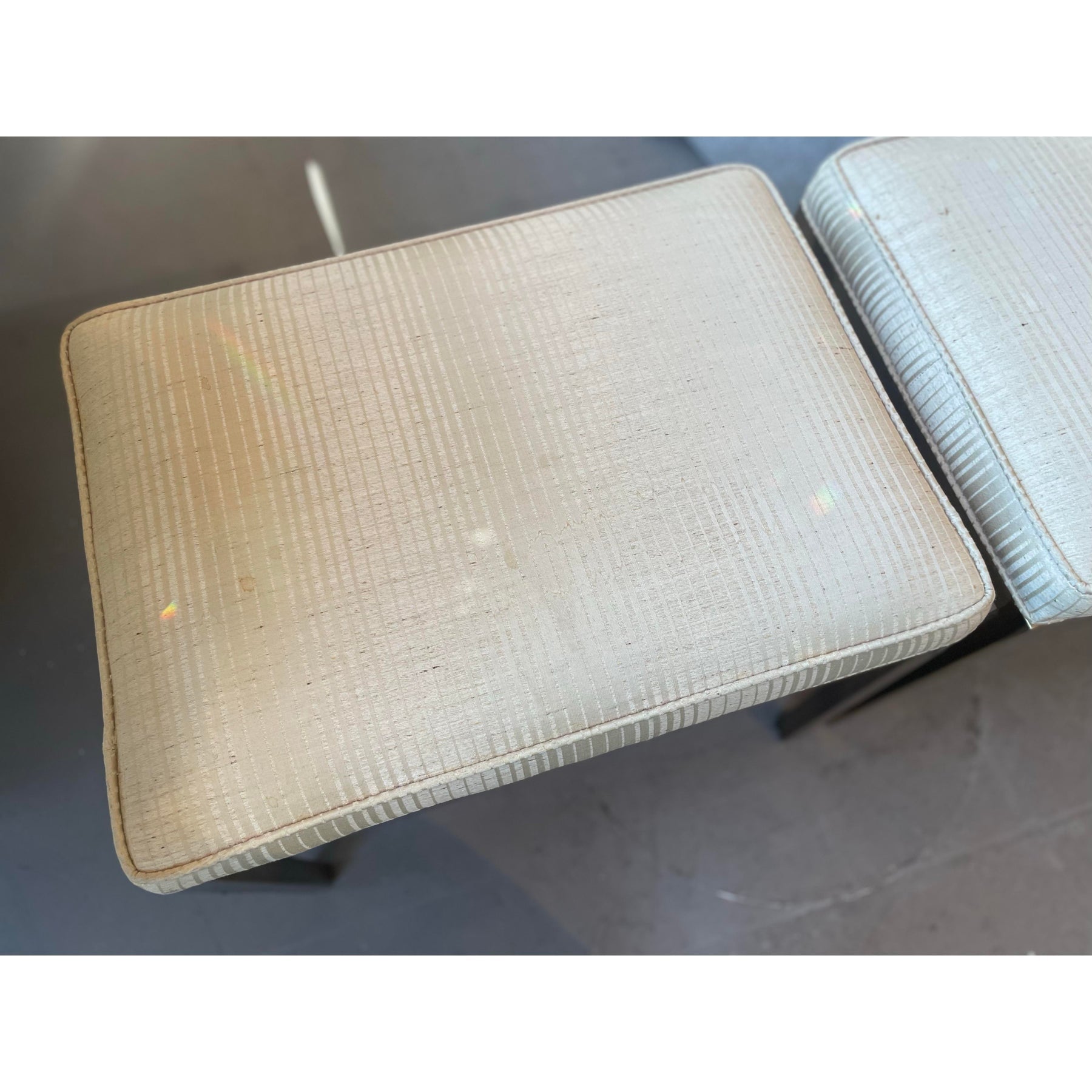 1960s Vintage Mastercraft Brass Ottomans - A Pair