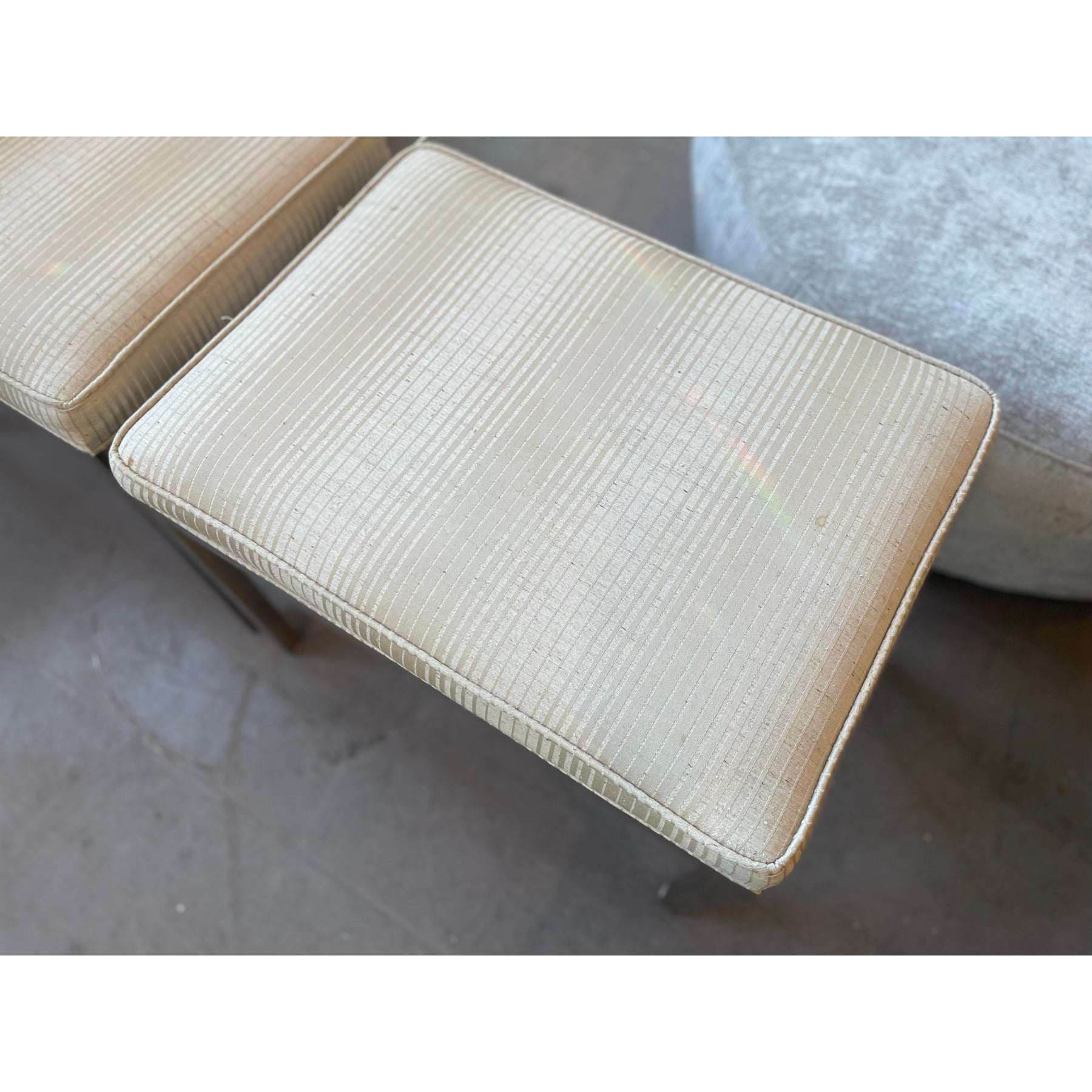 1960s Vintage Mastercraft Brass Ottomans - A Pair