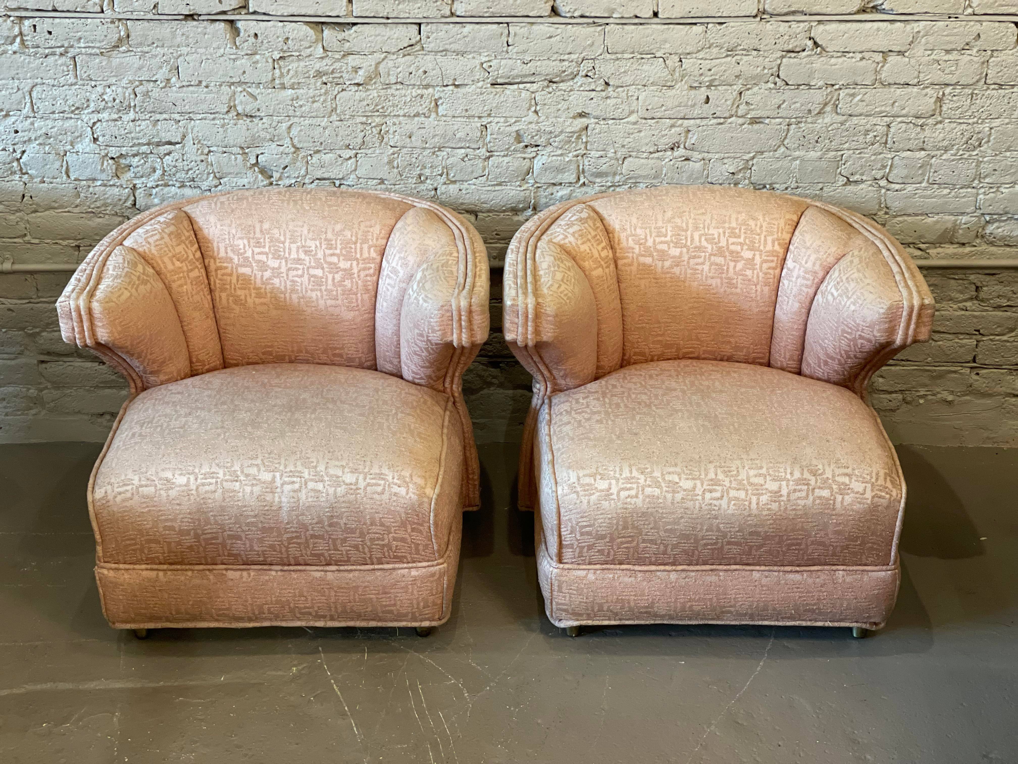 1960s Vintage Pink Side Chairs - a Pair
