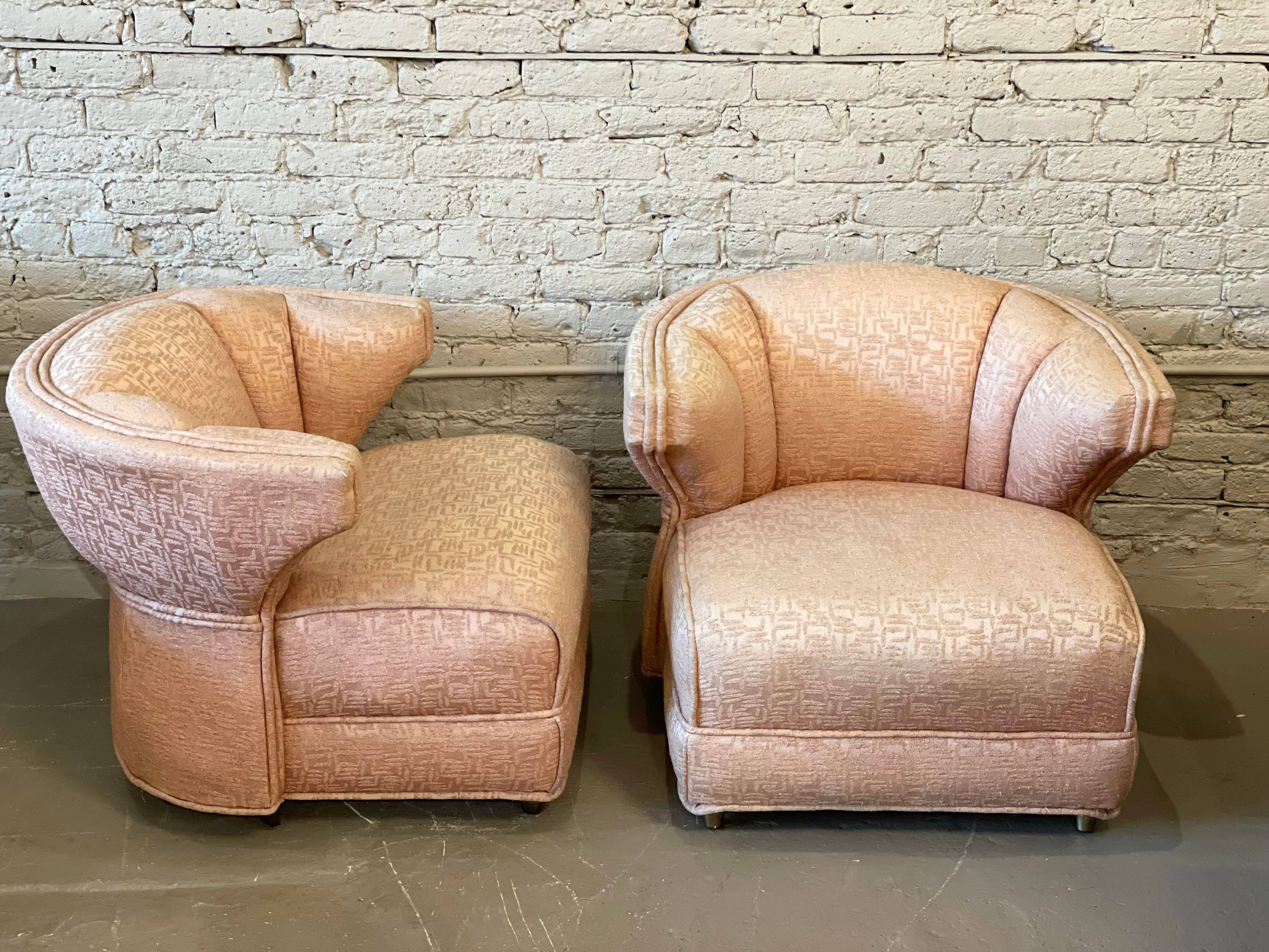 1960s Vintage Pink Side Chairs - a Pair