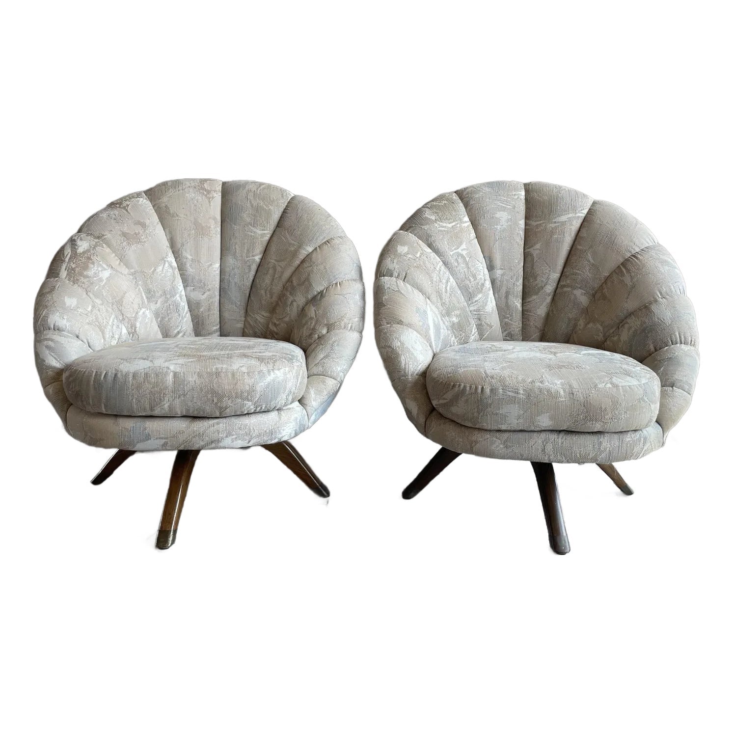 1960s Vintage Shell Swivel Chairs - A Pair