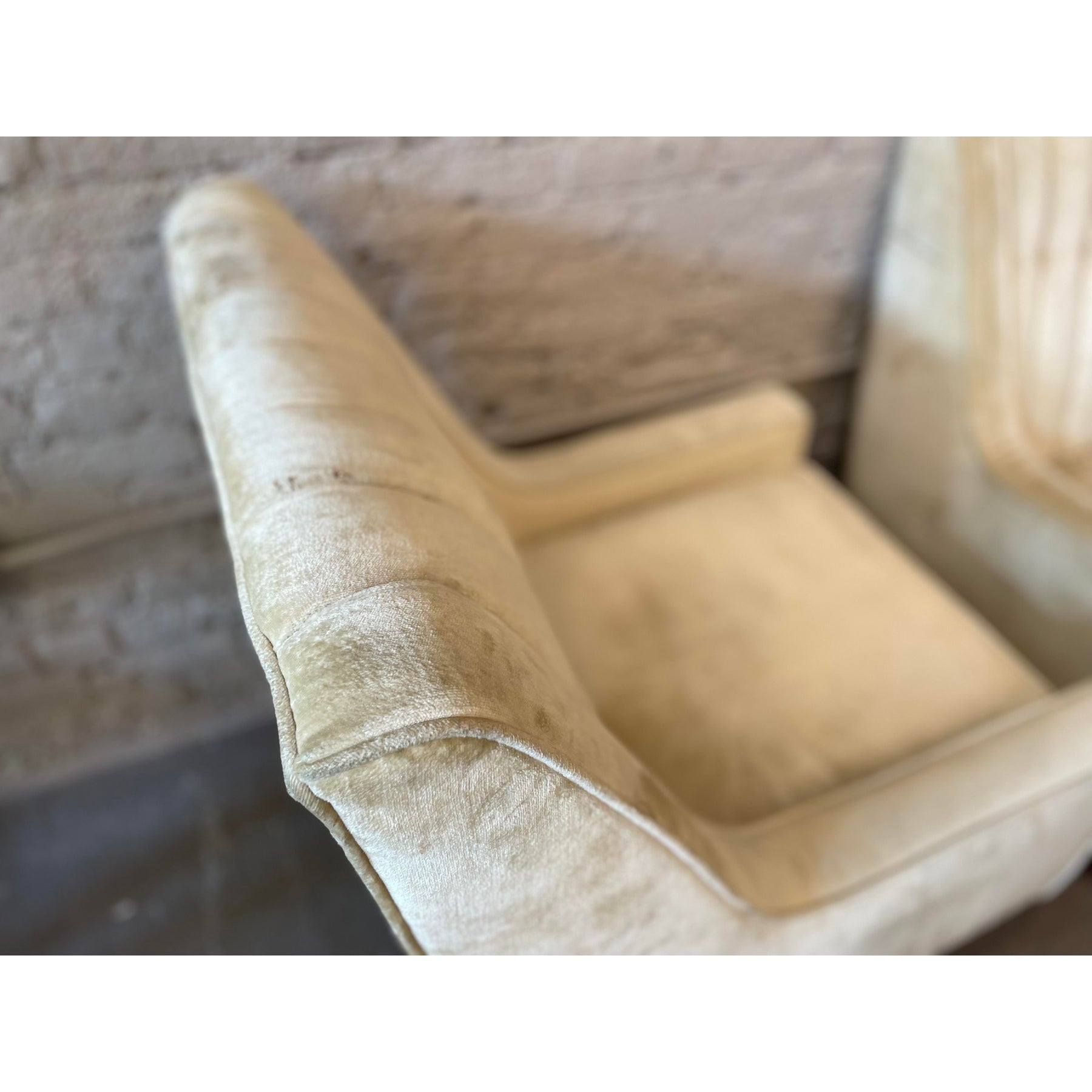 1960s Vintage Wingback Chairs - A Pair Plus Ottoman