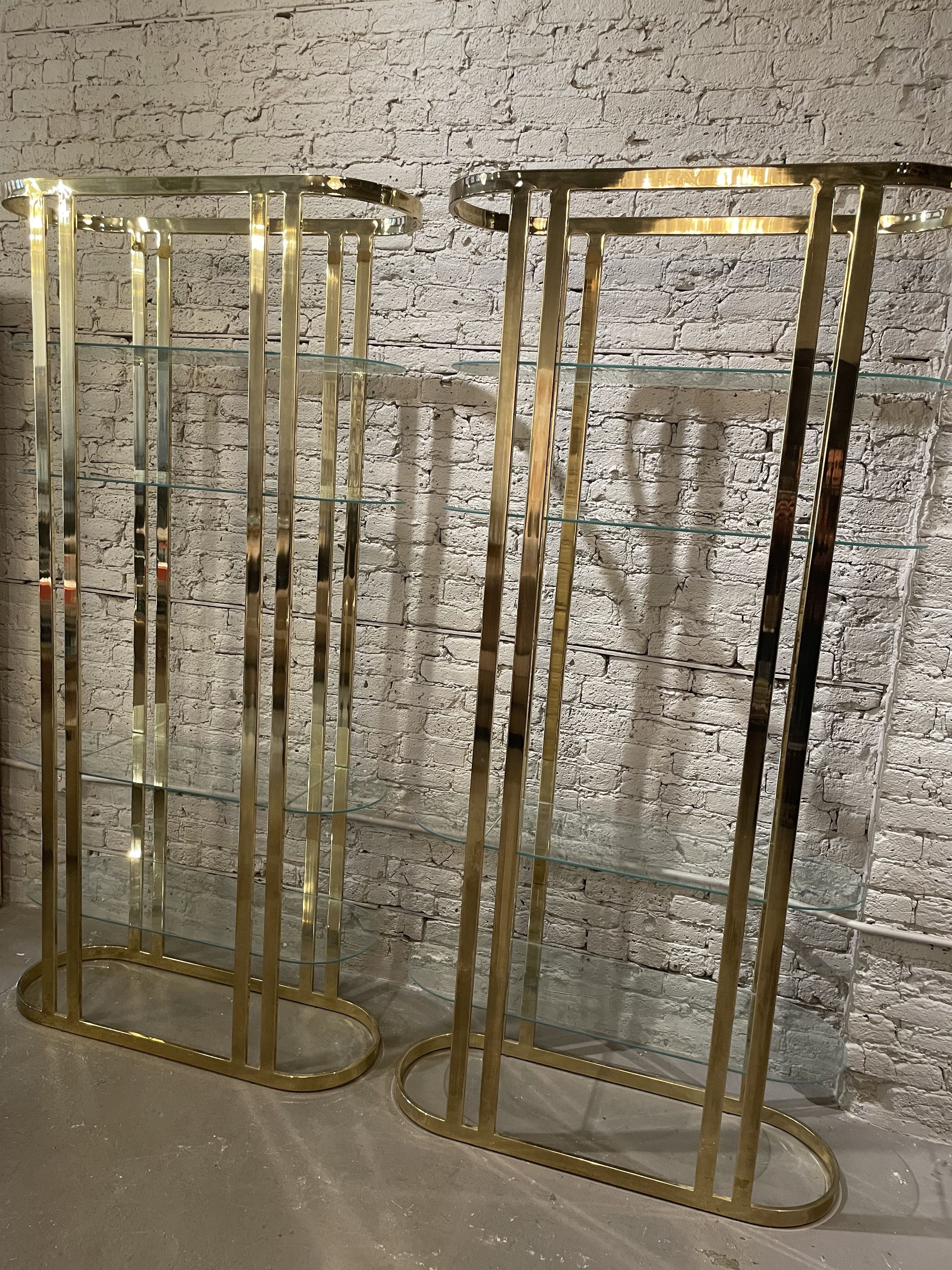 1970s Brass Etagere - a Pair