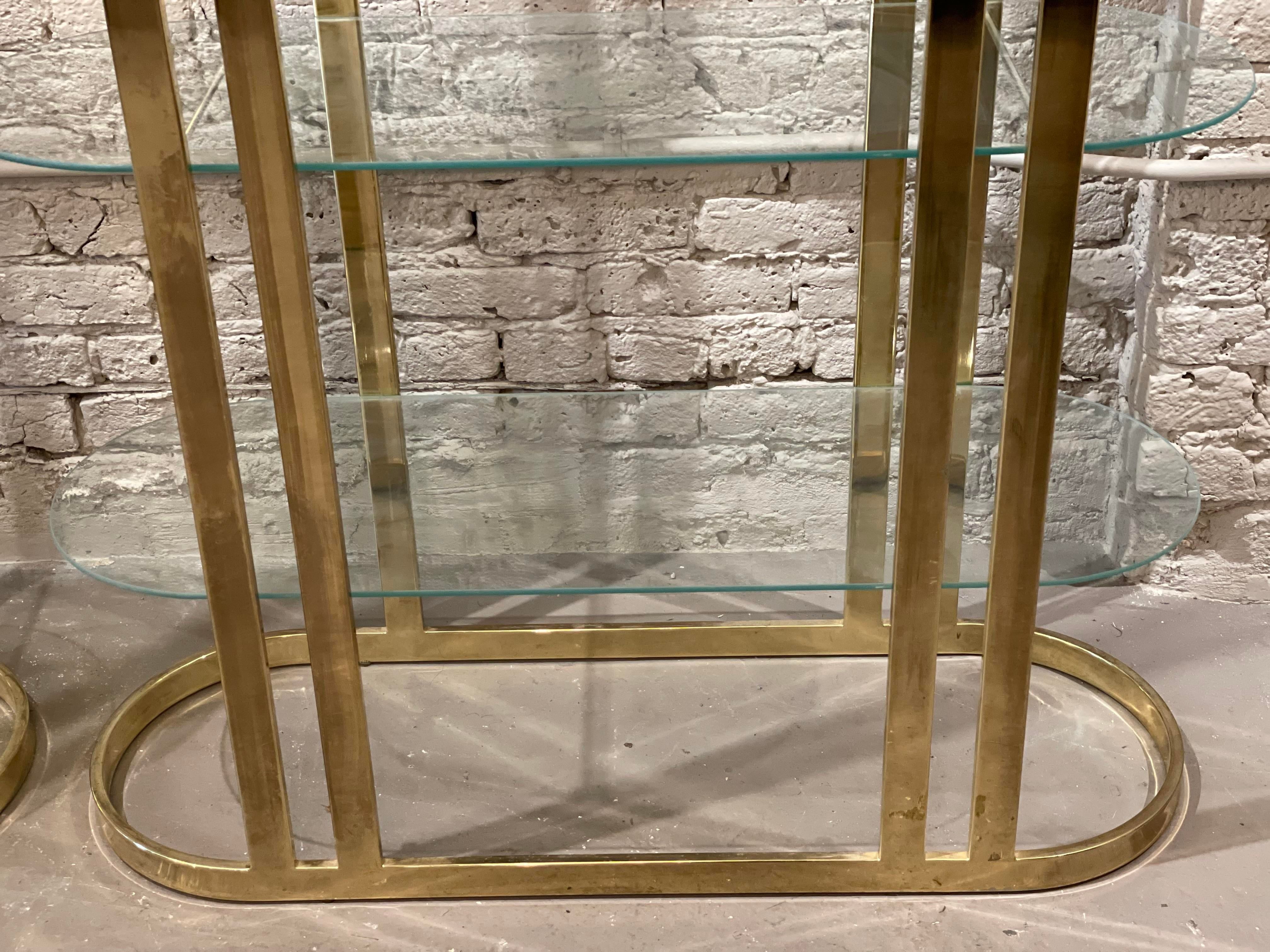 1970s Brass Etagere - a Pair