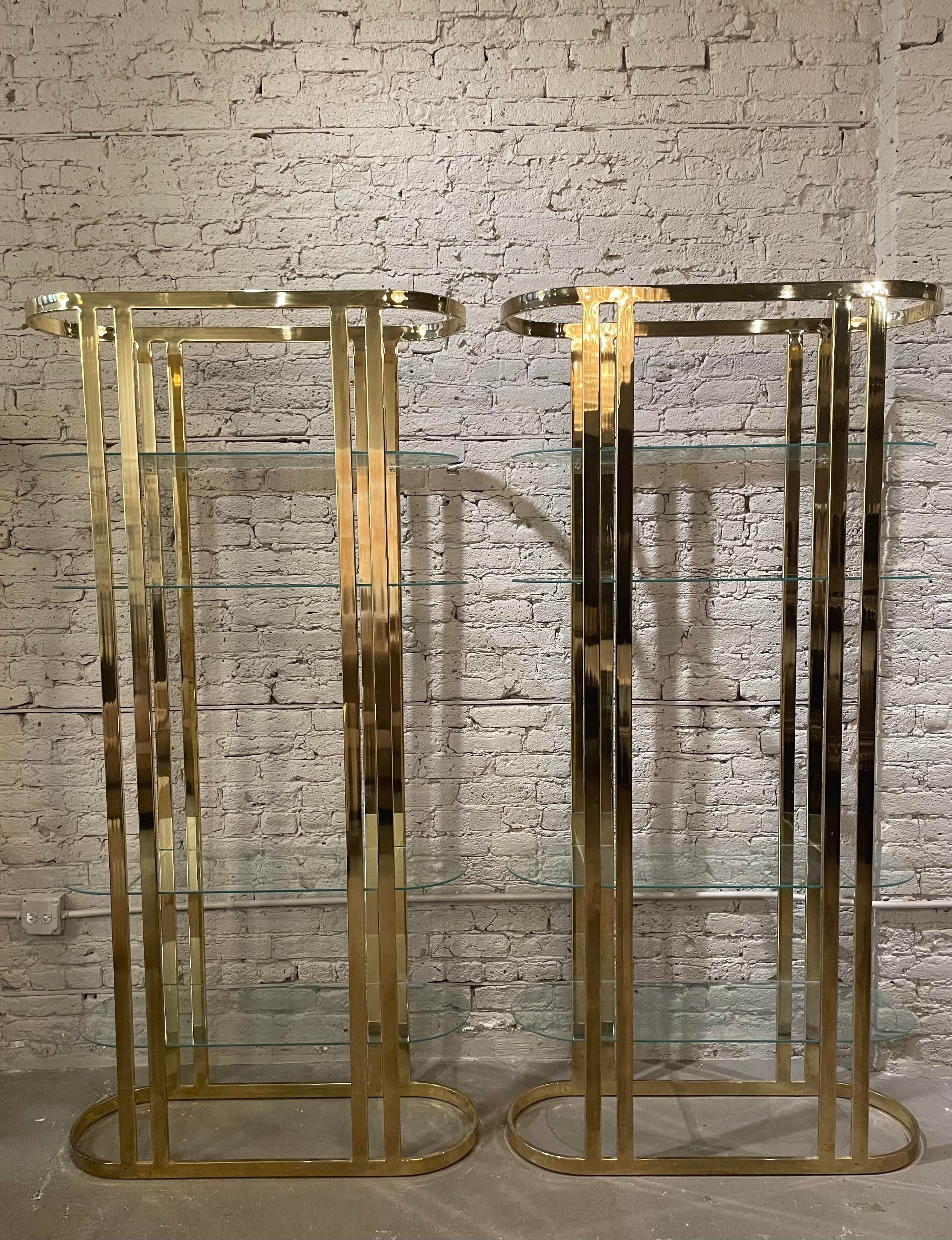 1970s Brass Etagere - a Pair