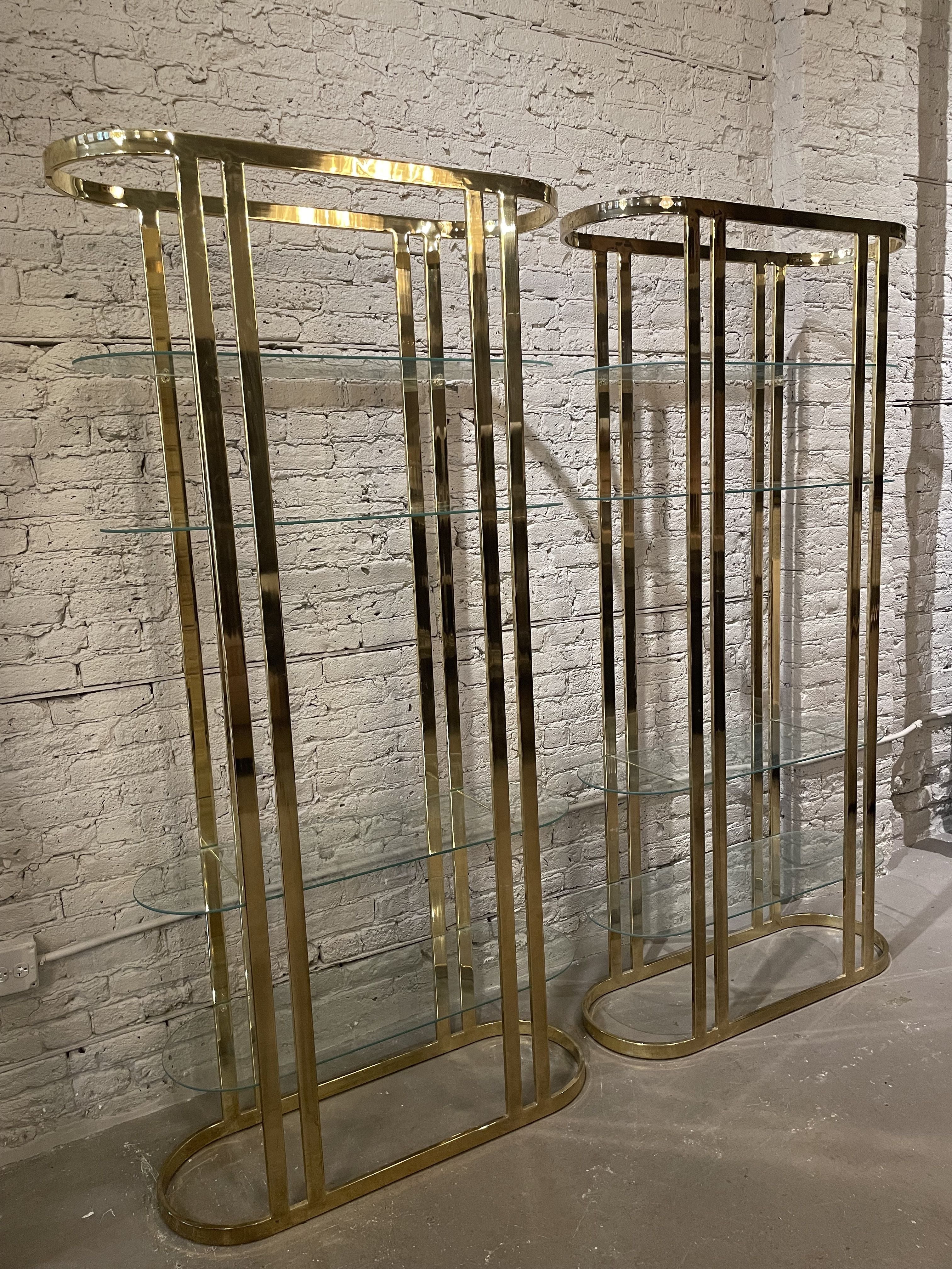 1970s Brass Etagere - a Pair