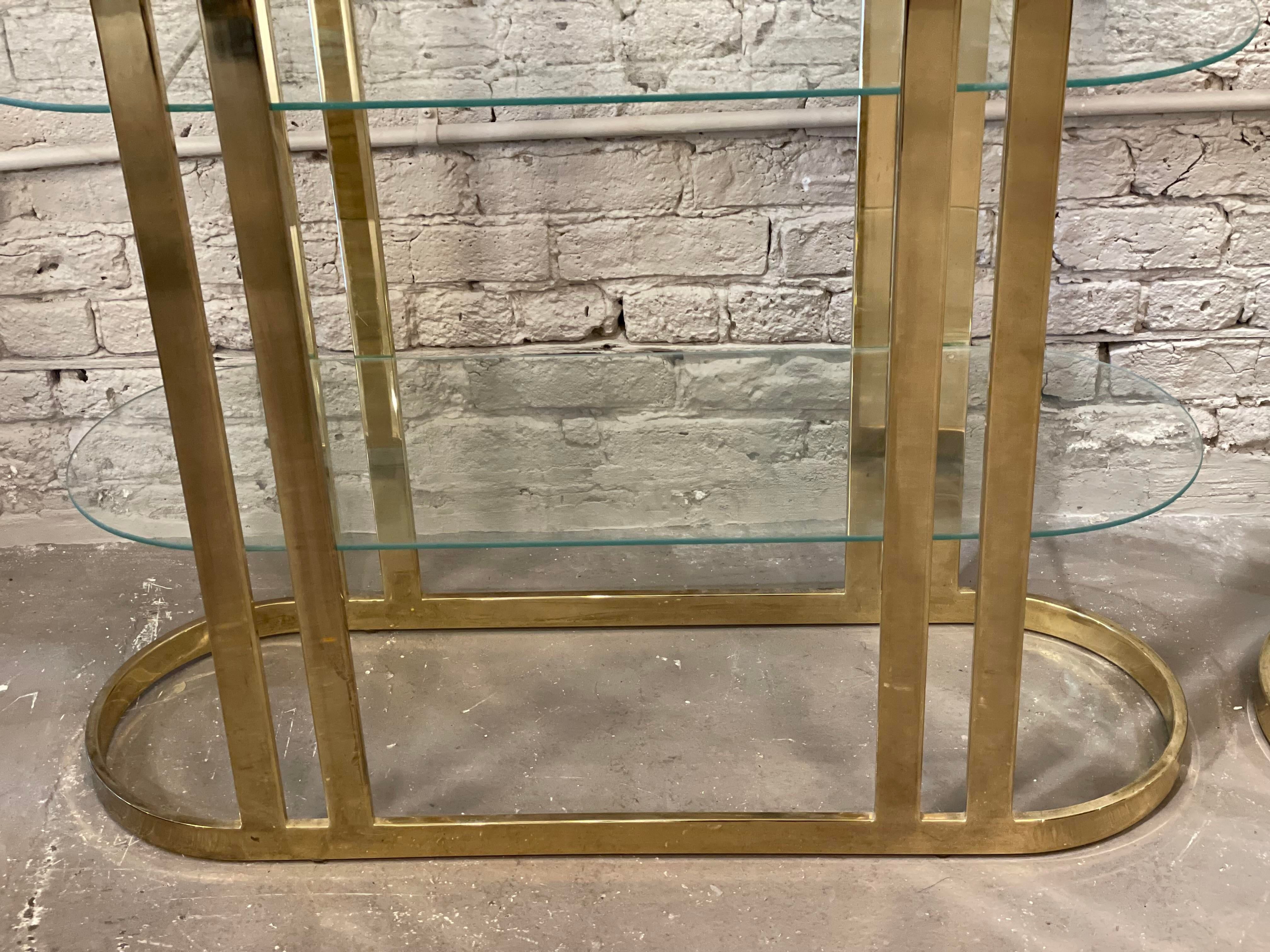 1970s Brass Etagere - a Pair