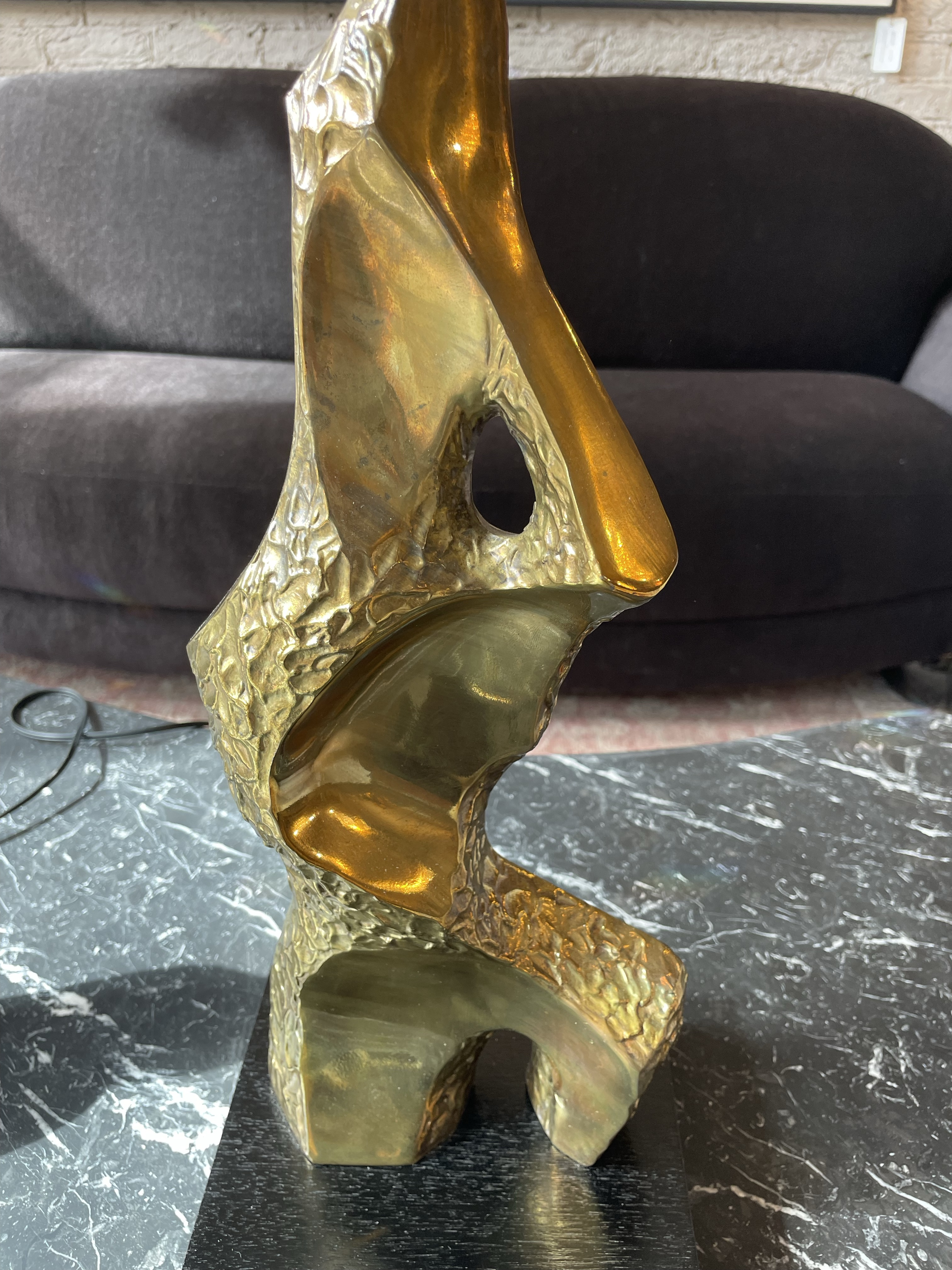 1970s Brutalist Brass Lamps by Laurel Lamp Company - a Pair
