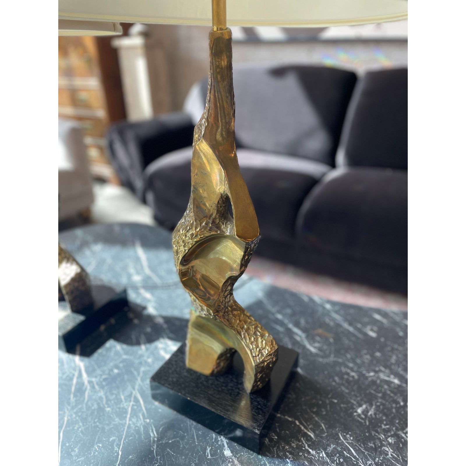 1970s Brutalist Brass Lamps by Laurel Lamp Company - a Pair