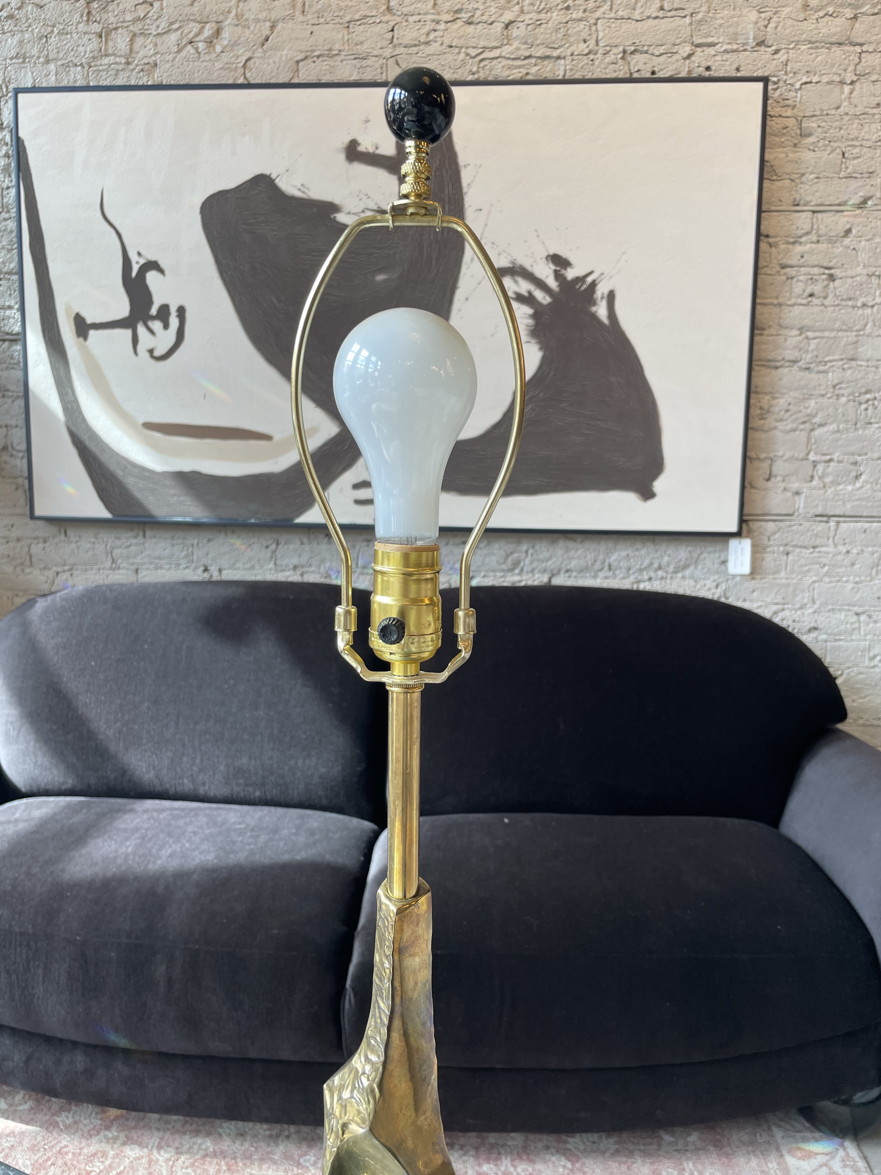 1970s Brutalist Brass Lamps by Laurel Lamp Company - a Pair