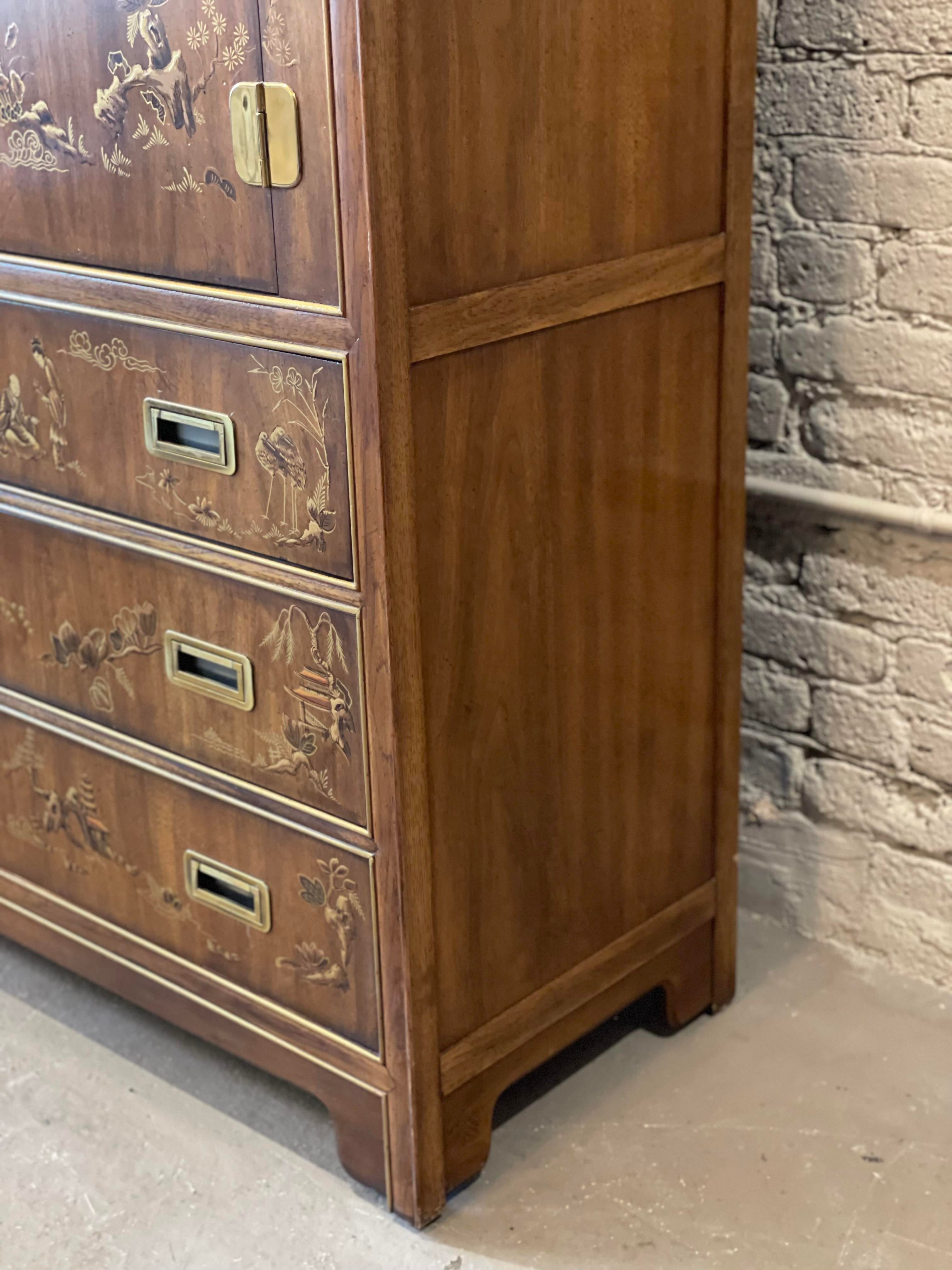 1970s Drexel Heritage Chinoiserie Armoire Dresser
