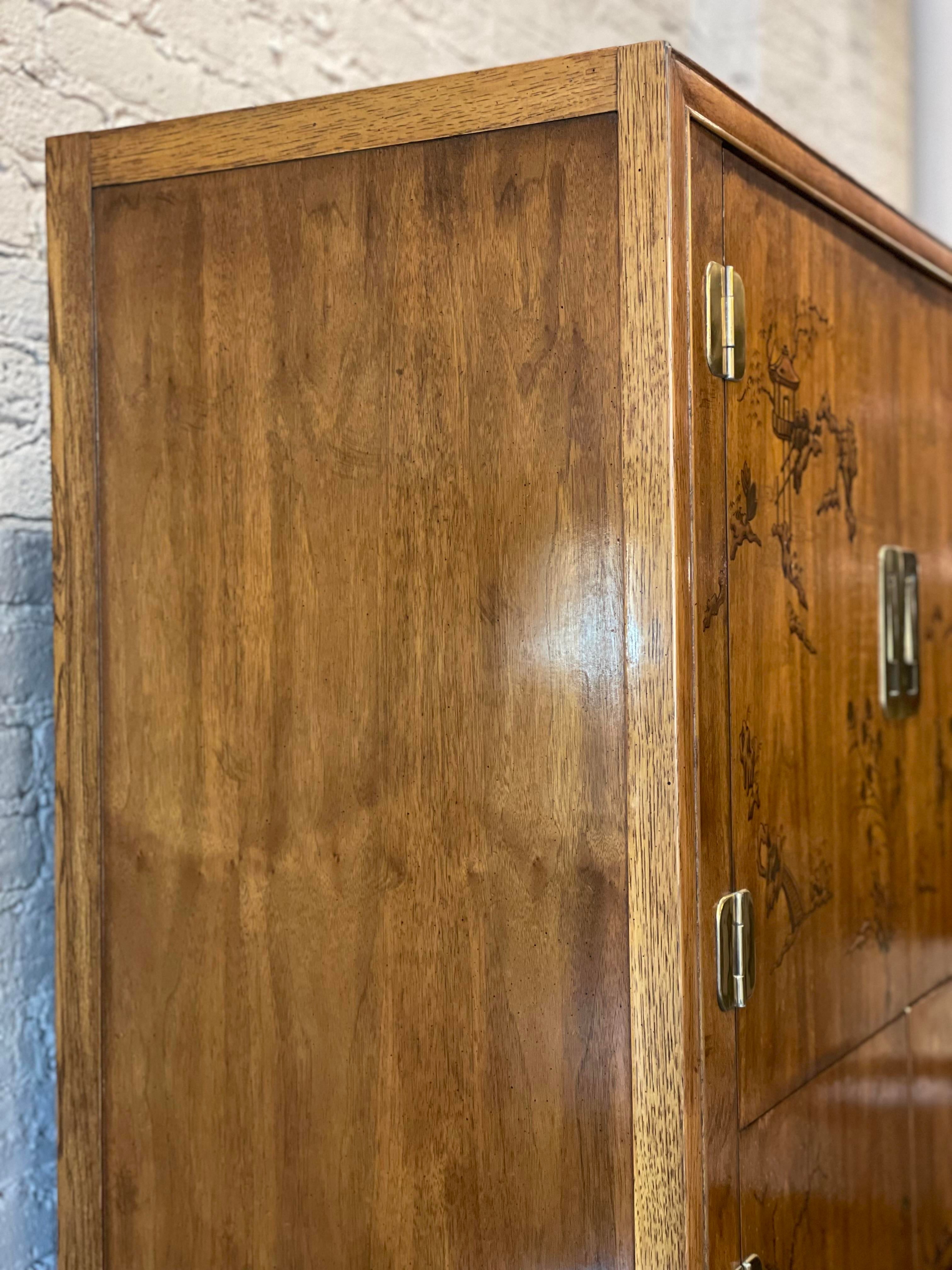 1970s Drexel Heritage Chinoiserie Armoire Dresser