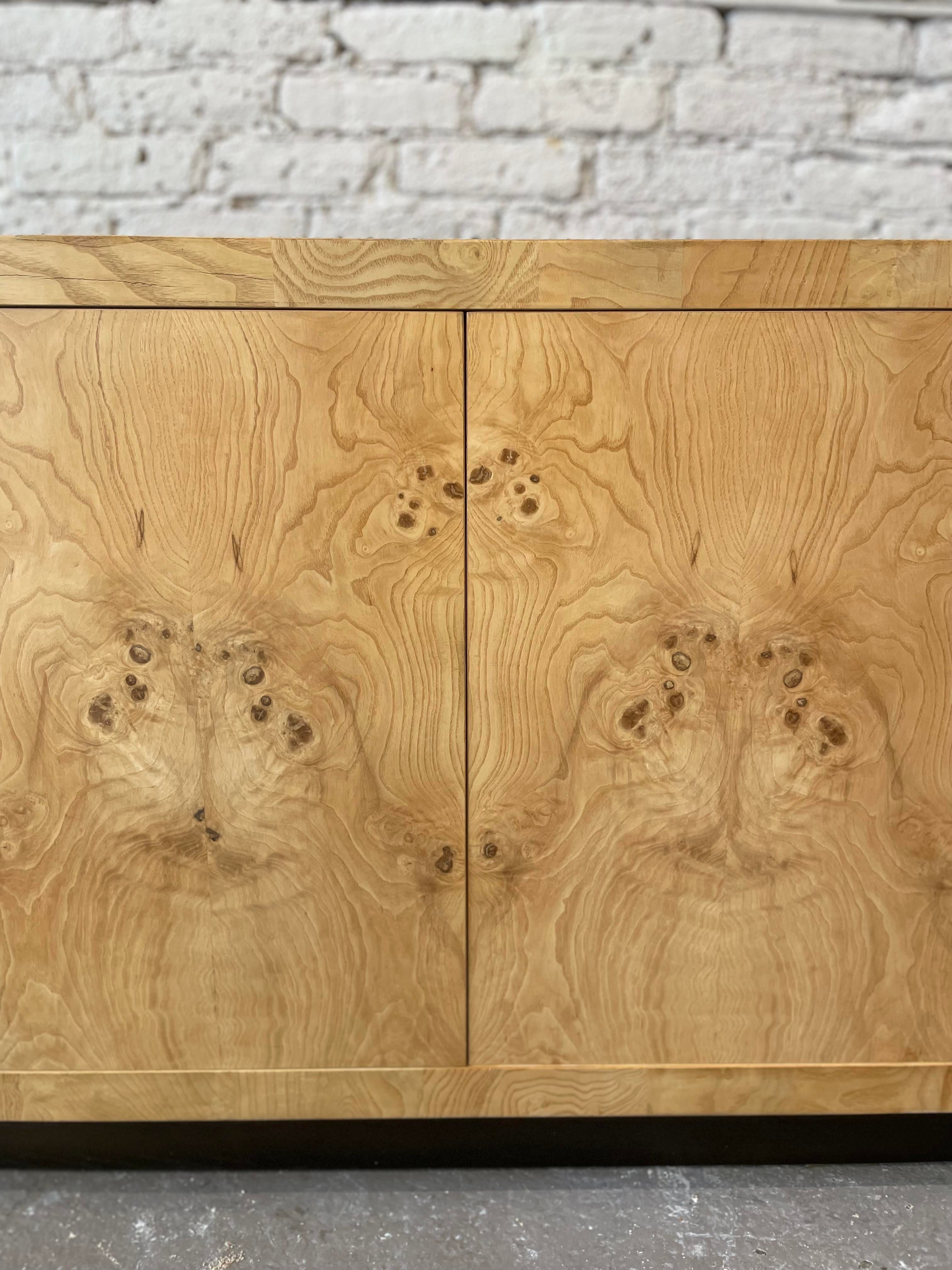1970s Henredon Scene 2 Vintage Olive Burlwood Credenza