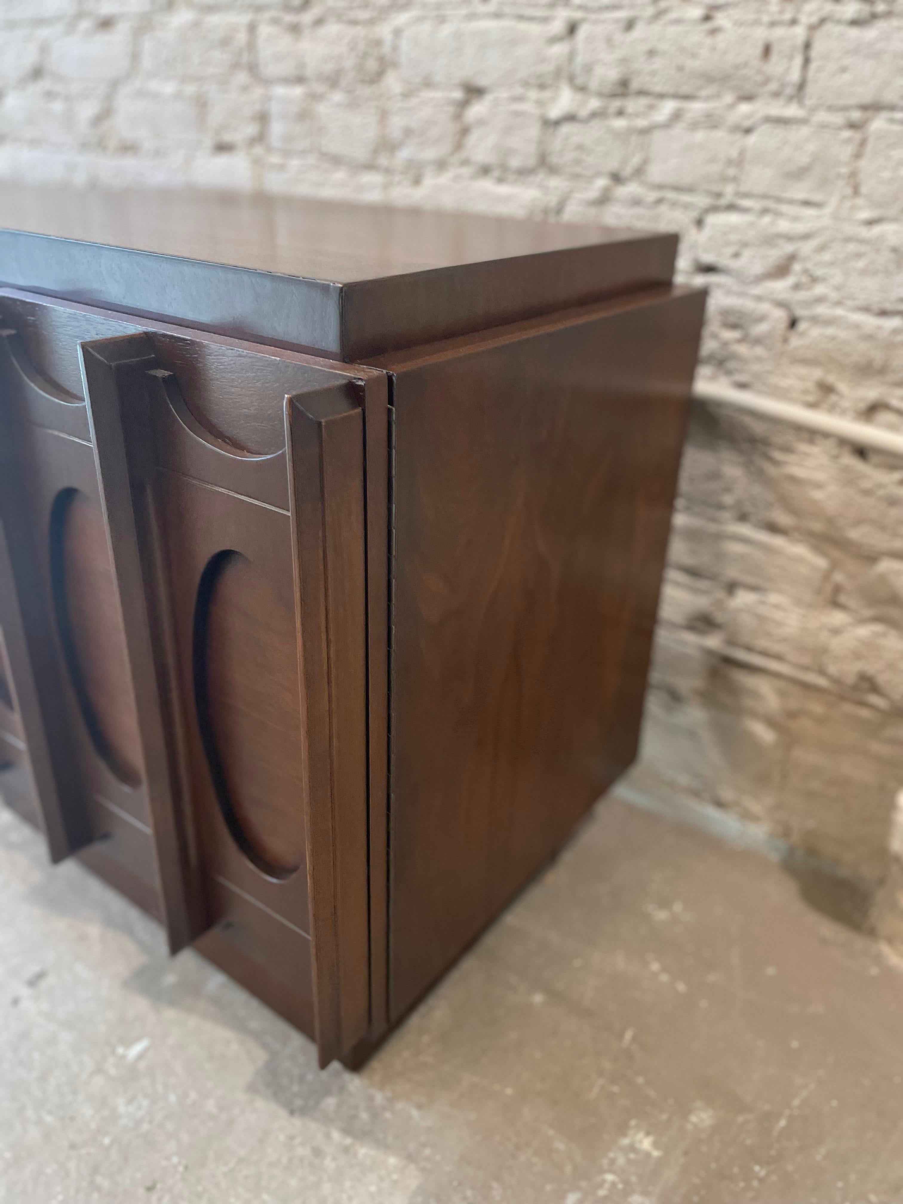 1970s Lane Brutalist Nightstands - a Pair