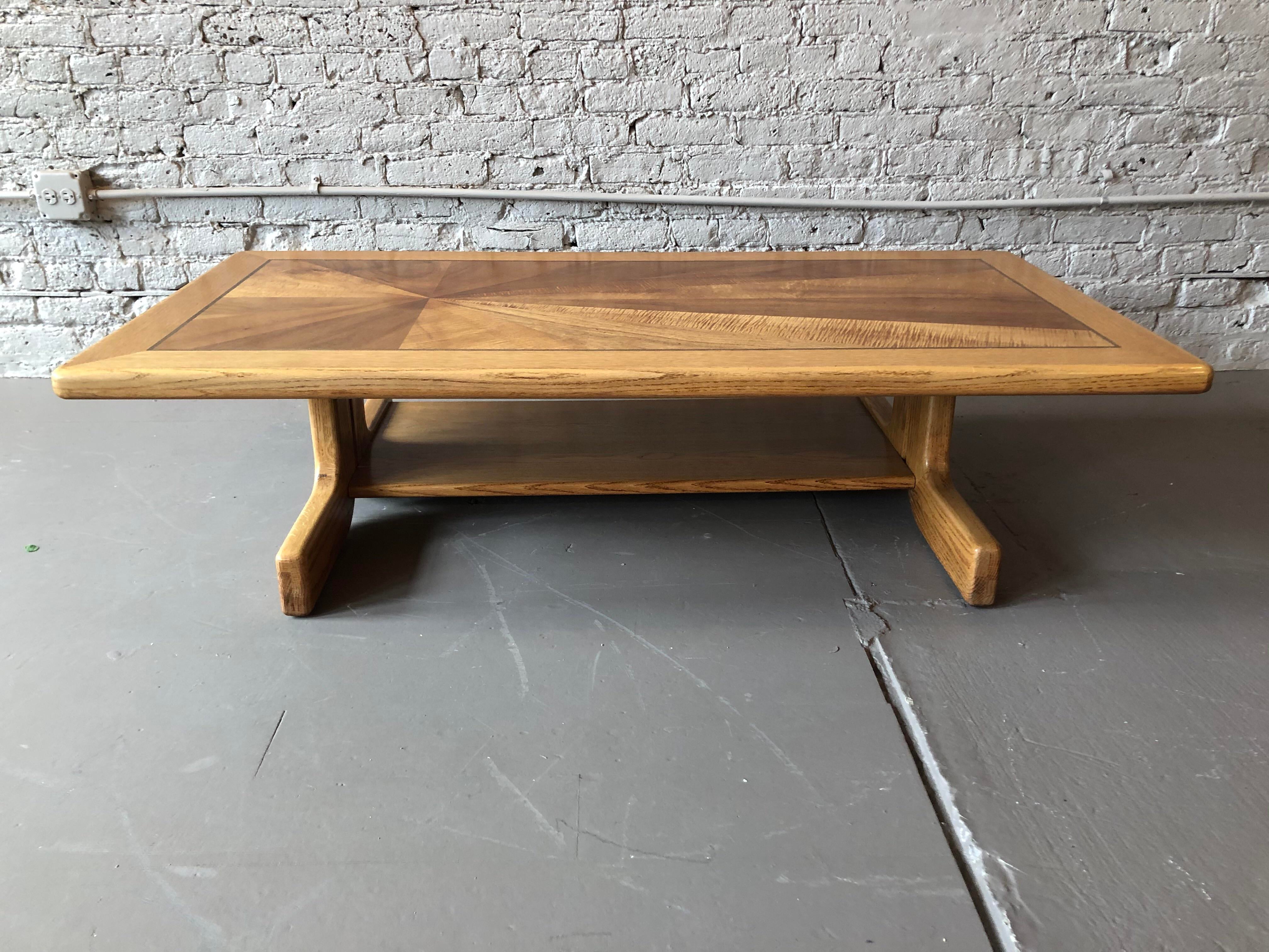 1970s Lane Mid-Century Modern Sunburst Coffee Table