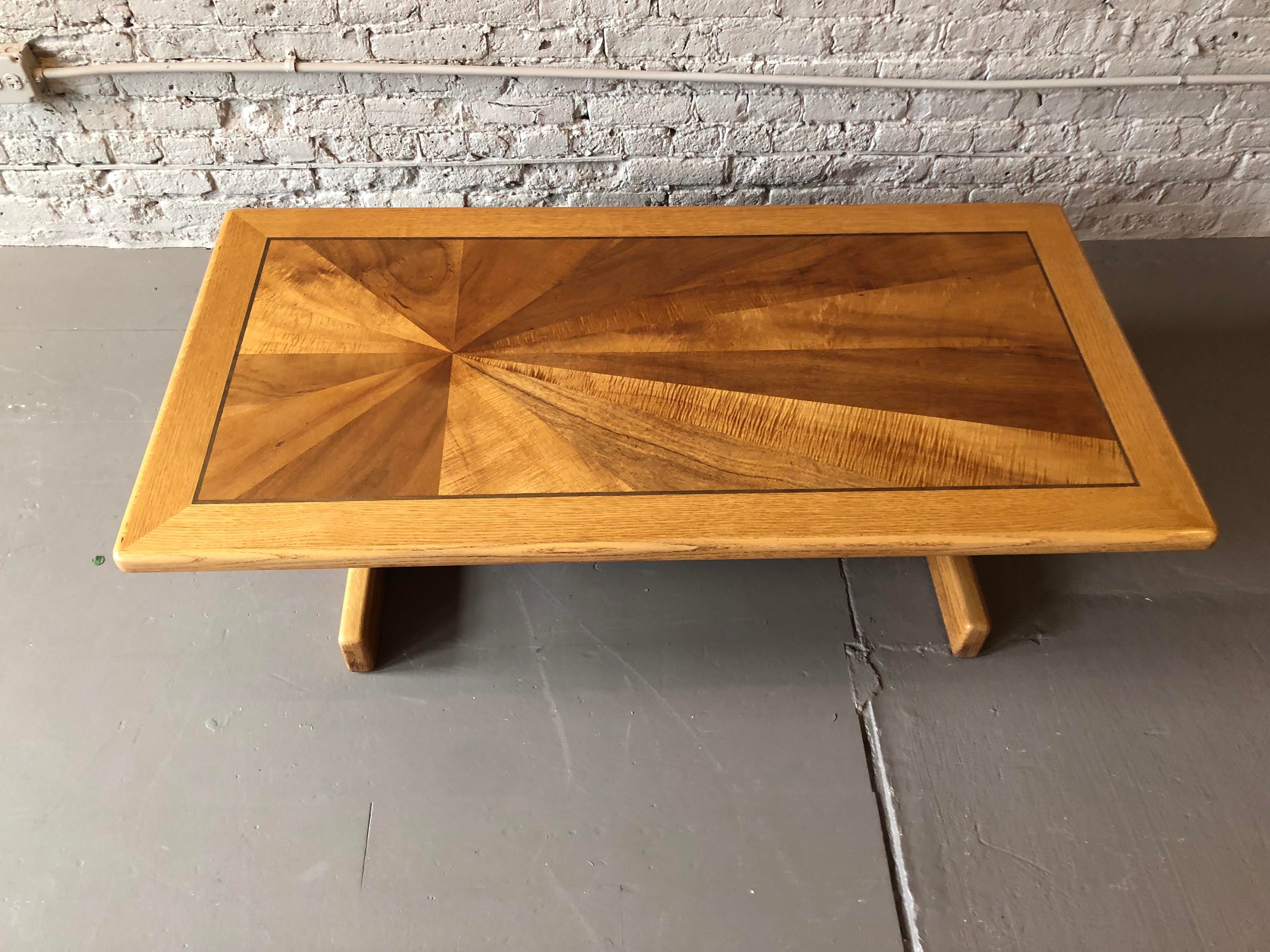 1970s Lane Mid-Century Modern Sunburst Coffee Table