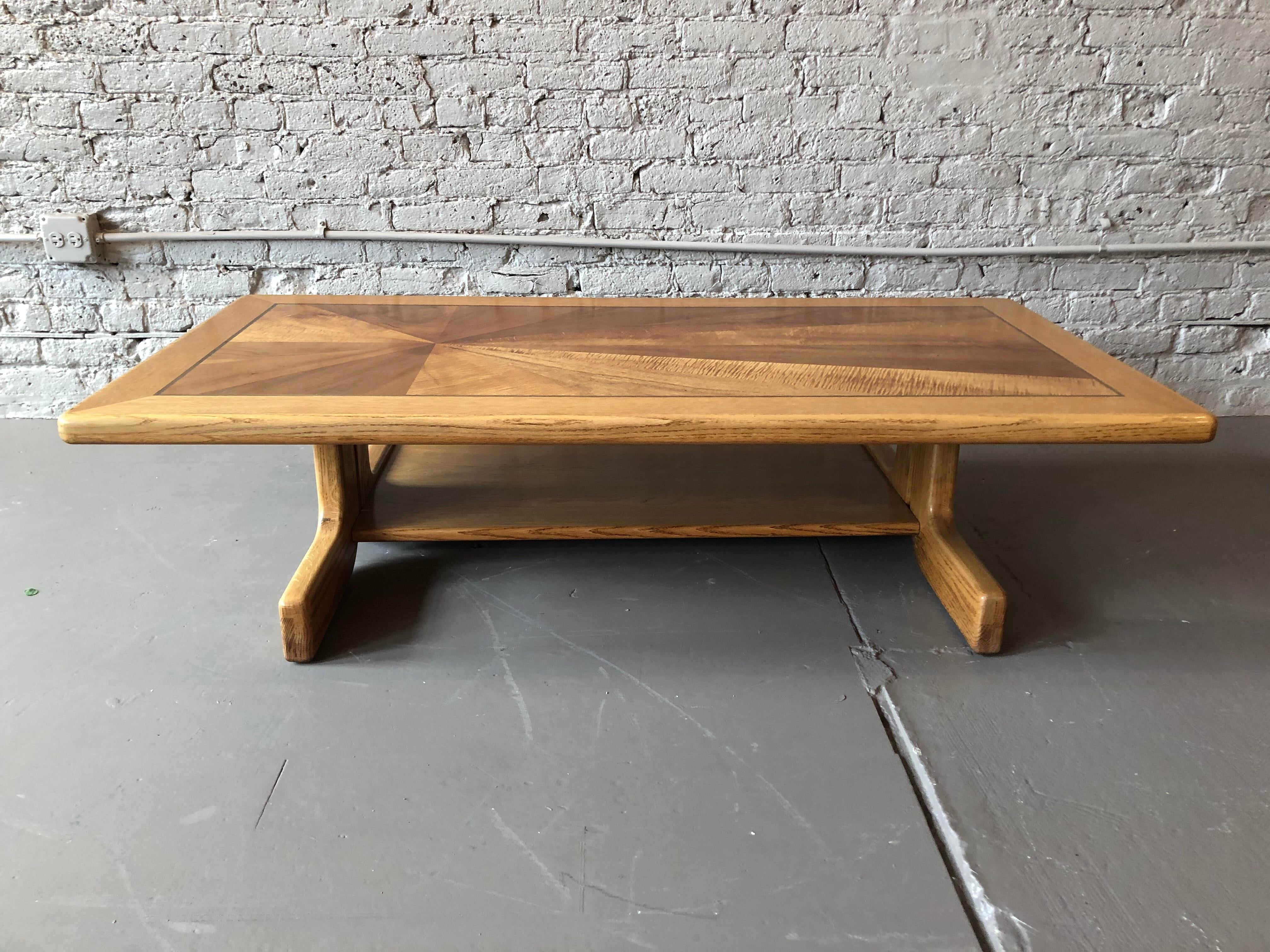 1970s Lane Mid-Century Modern Sunburst Coffee Table