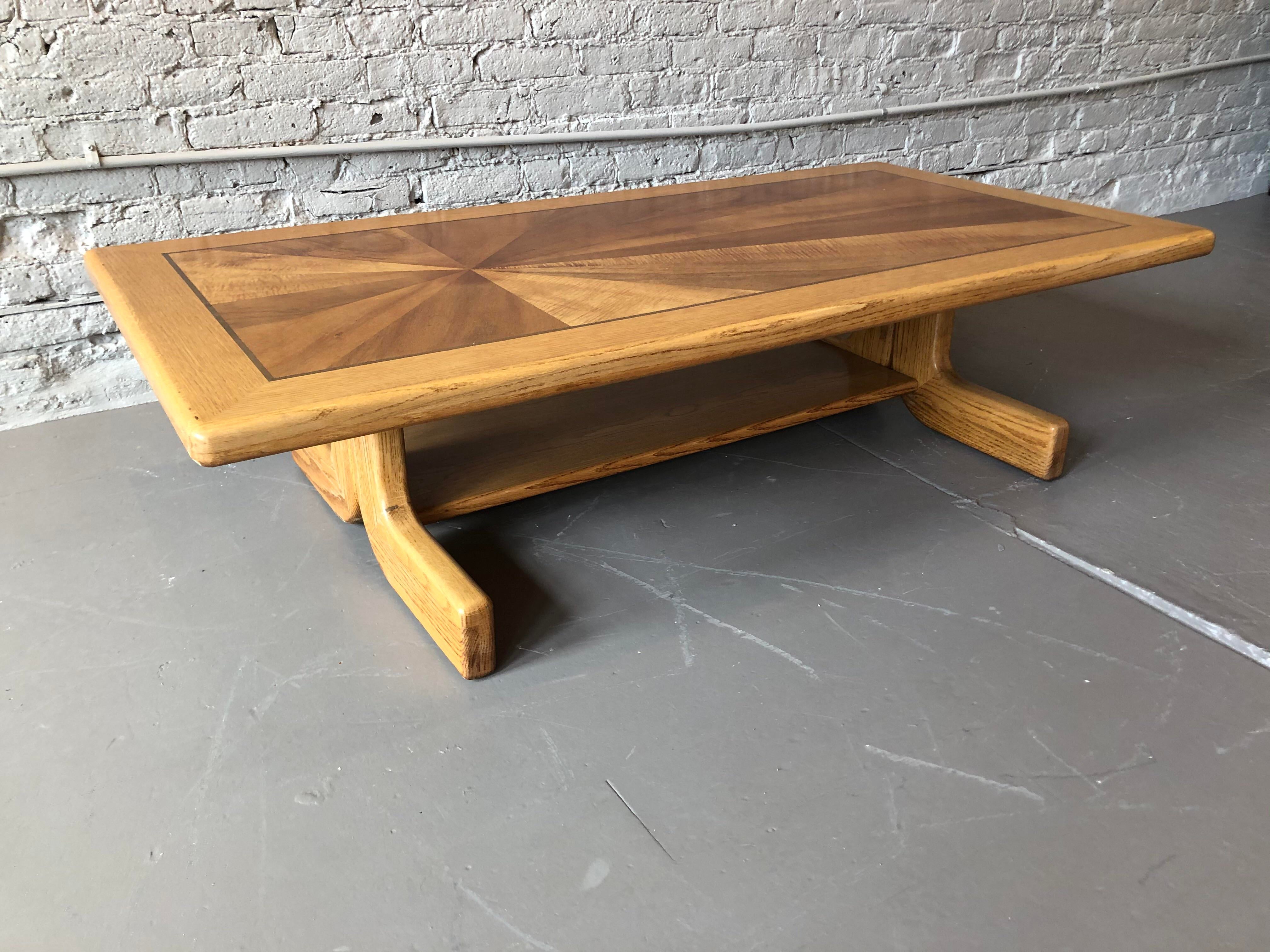 1970s Lane Mid-Century Modern Sunburst Coffee Table