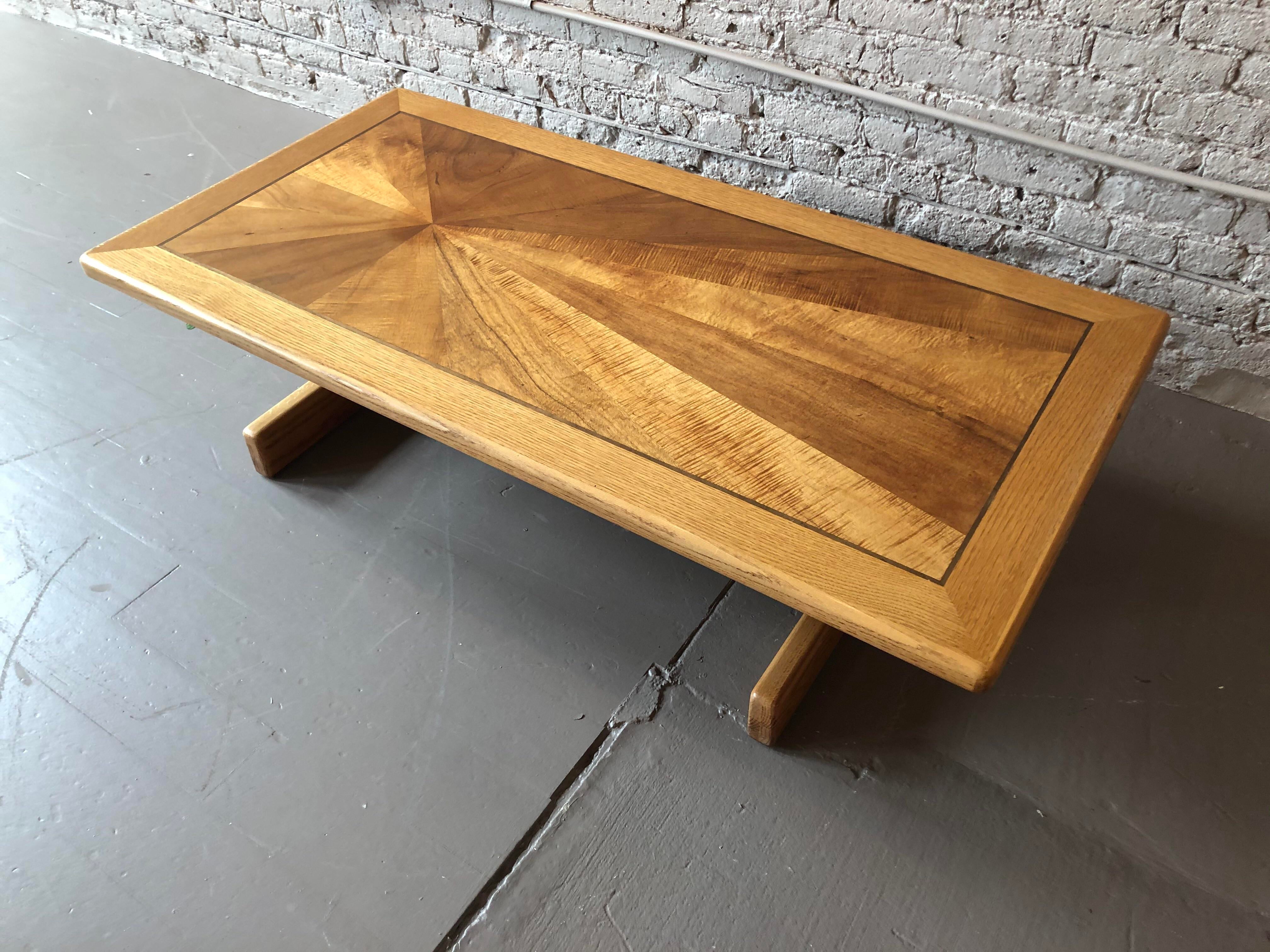 1970s Lane Mid-Century Modern Sunburst Coffee Table