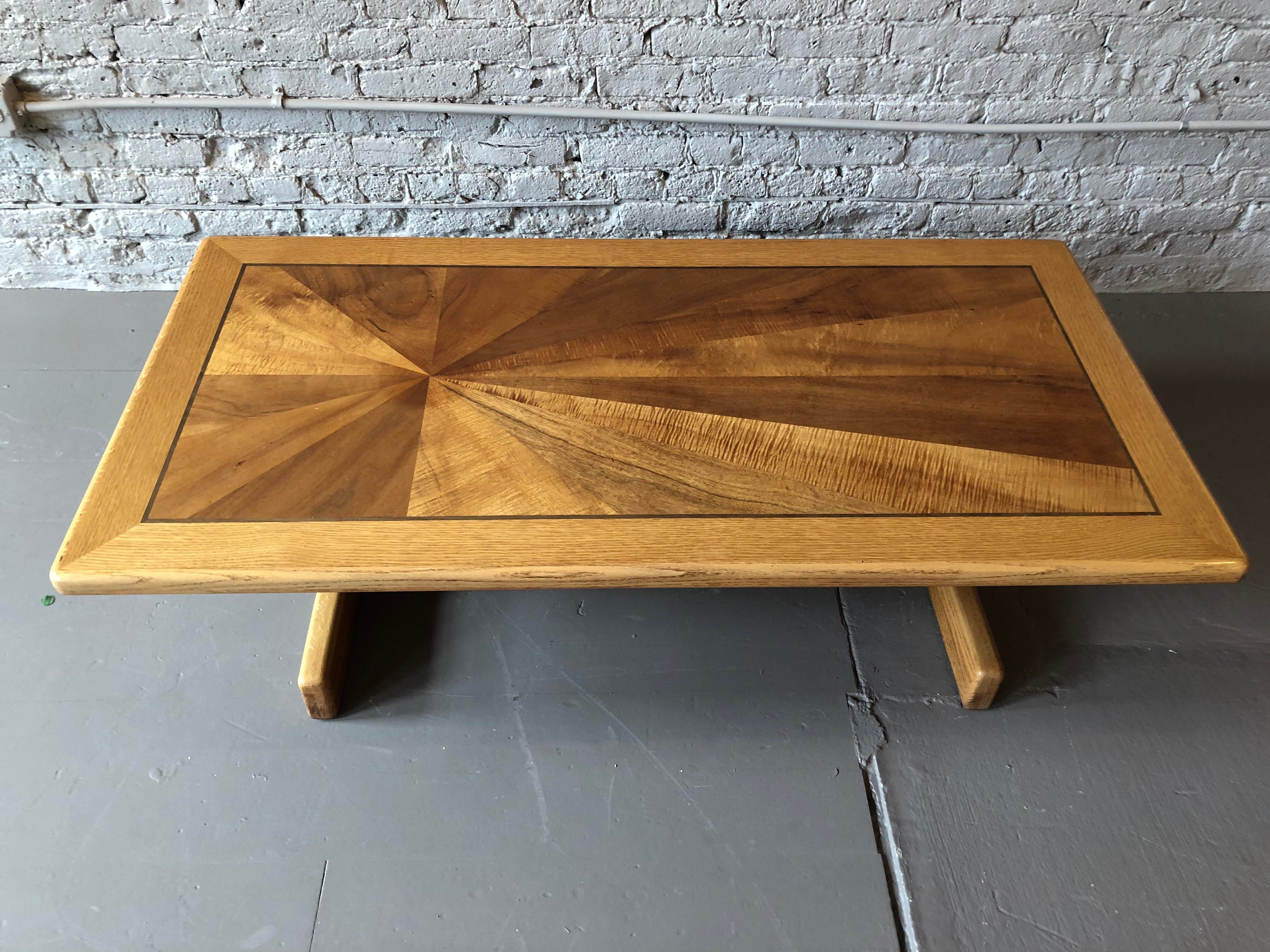 1970s Lane Mid-Century Modern Sunburst Coffee Table